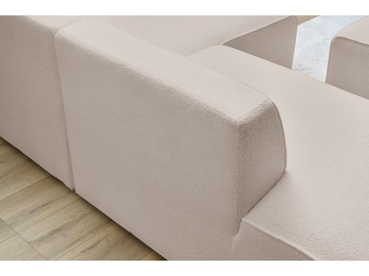 Bobochic Megeve Ecksofa Bouclé-Stoff Beige Ecke rechts