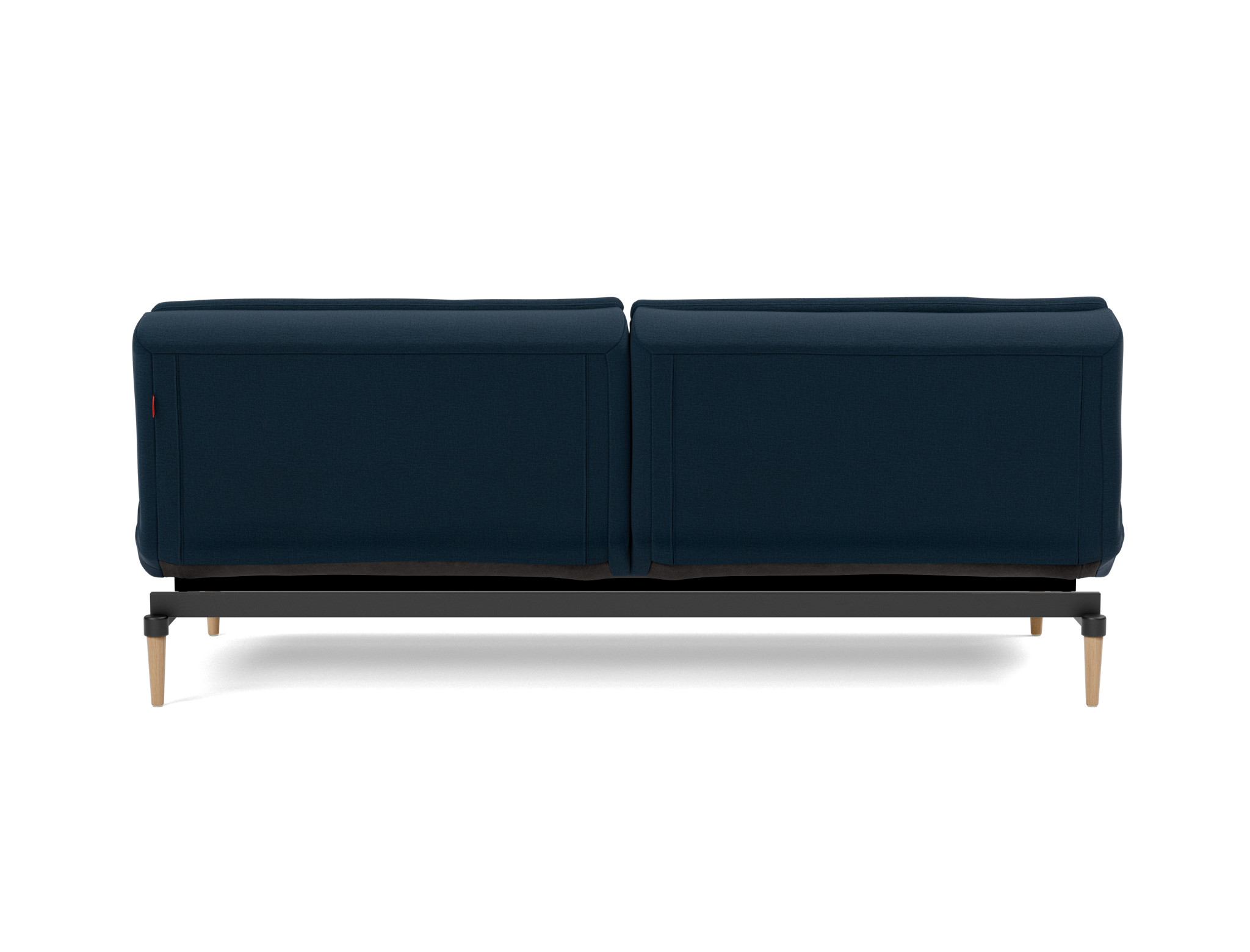 Schlafsofa Dublexo Flachgewebe Mixed Dance 528-Blue Beine Styletto Eiche hell