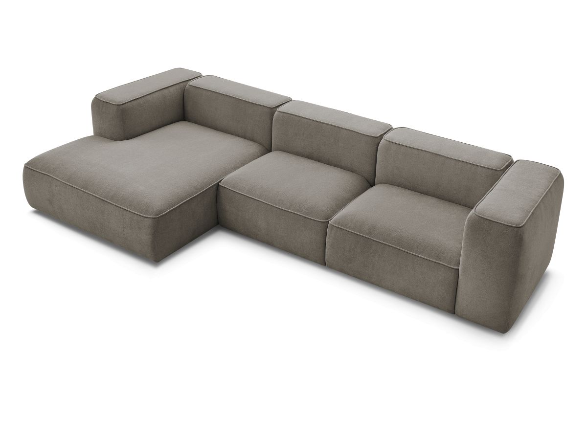 Bobochic Zephyr Ecksofa 349 × 165 cm Strukturstoff Taupe Ecke links