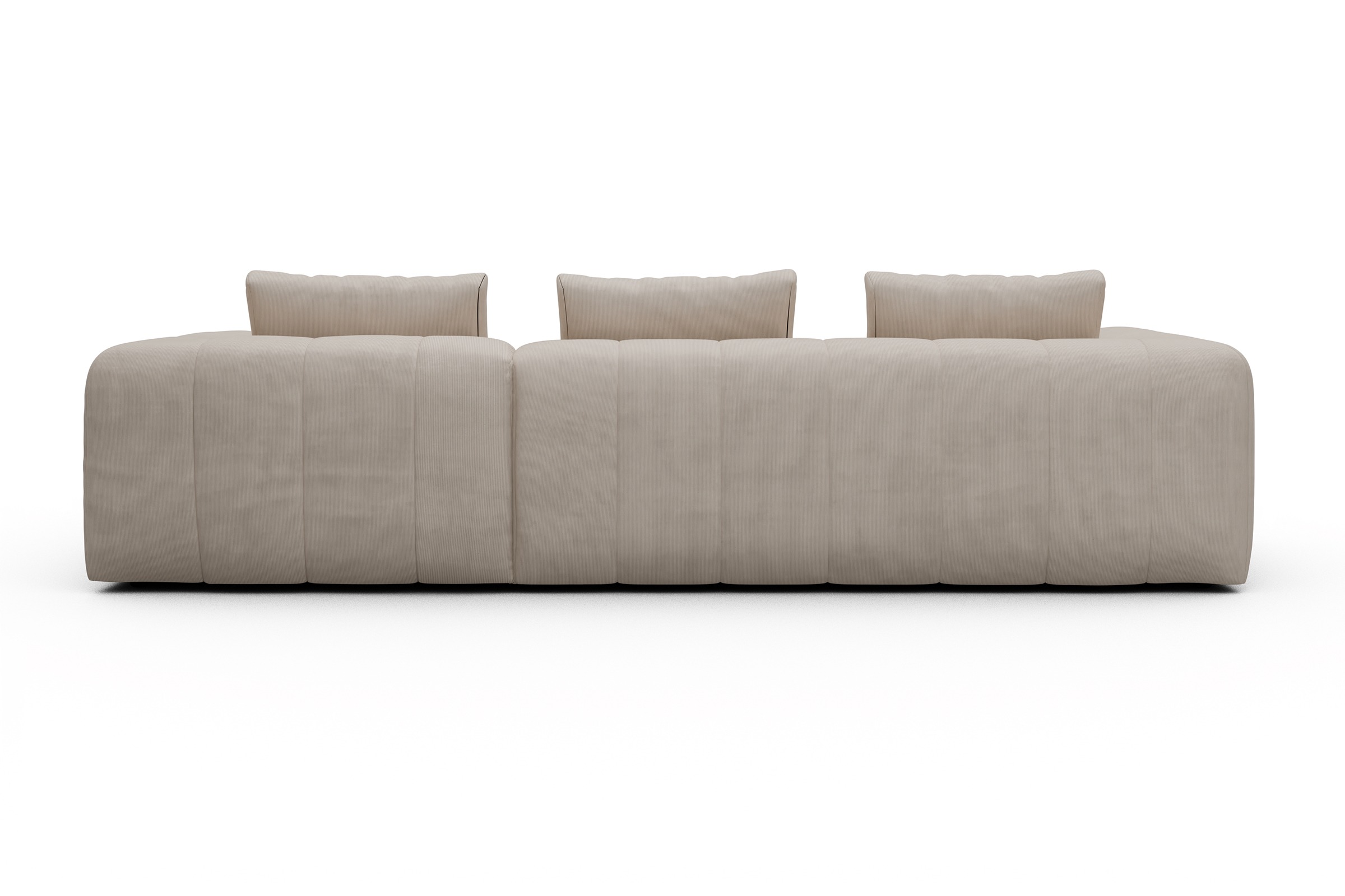 Ecksofa Hugo 2,5-Sitzer Armlehne links mit Chaiselongue Cordufine-Off-White