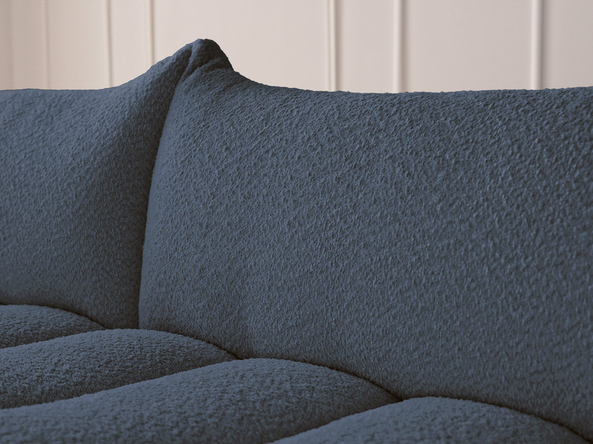 Bobochic Azra Ecksofa 262 × 178 cm Bouclé-Stoff Dunkelblau Ecke links