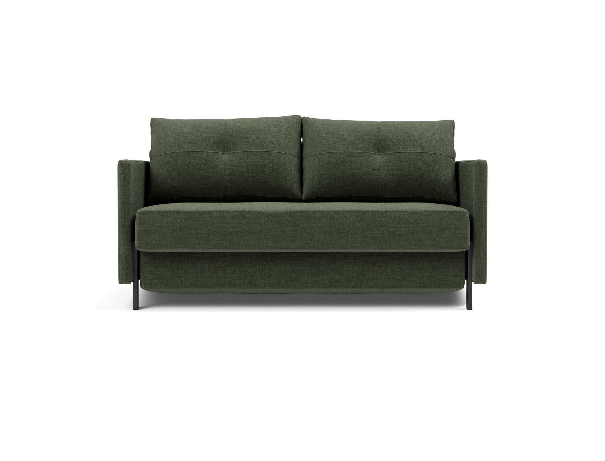 Schlafsofa Cubed mit Armlehnen 140 Chenille Esina 413-Olive-Green