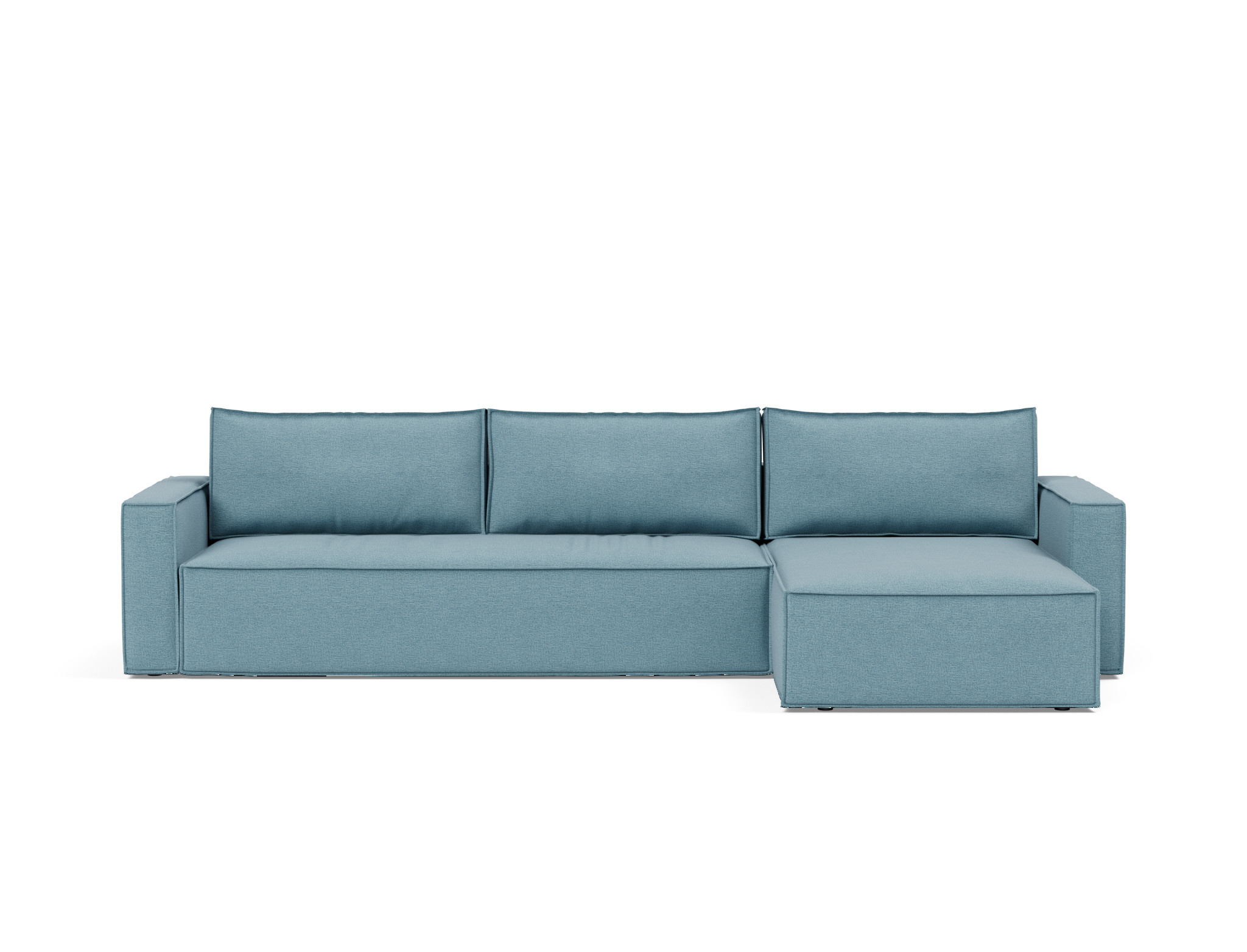 Schlafsofa Newilla mit Chaiselongue Flachgewebe Mixed Dance 525-Light-Blue
