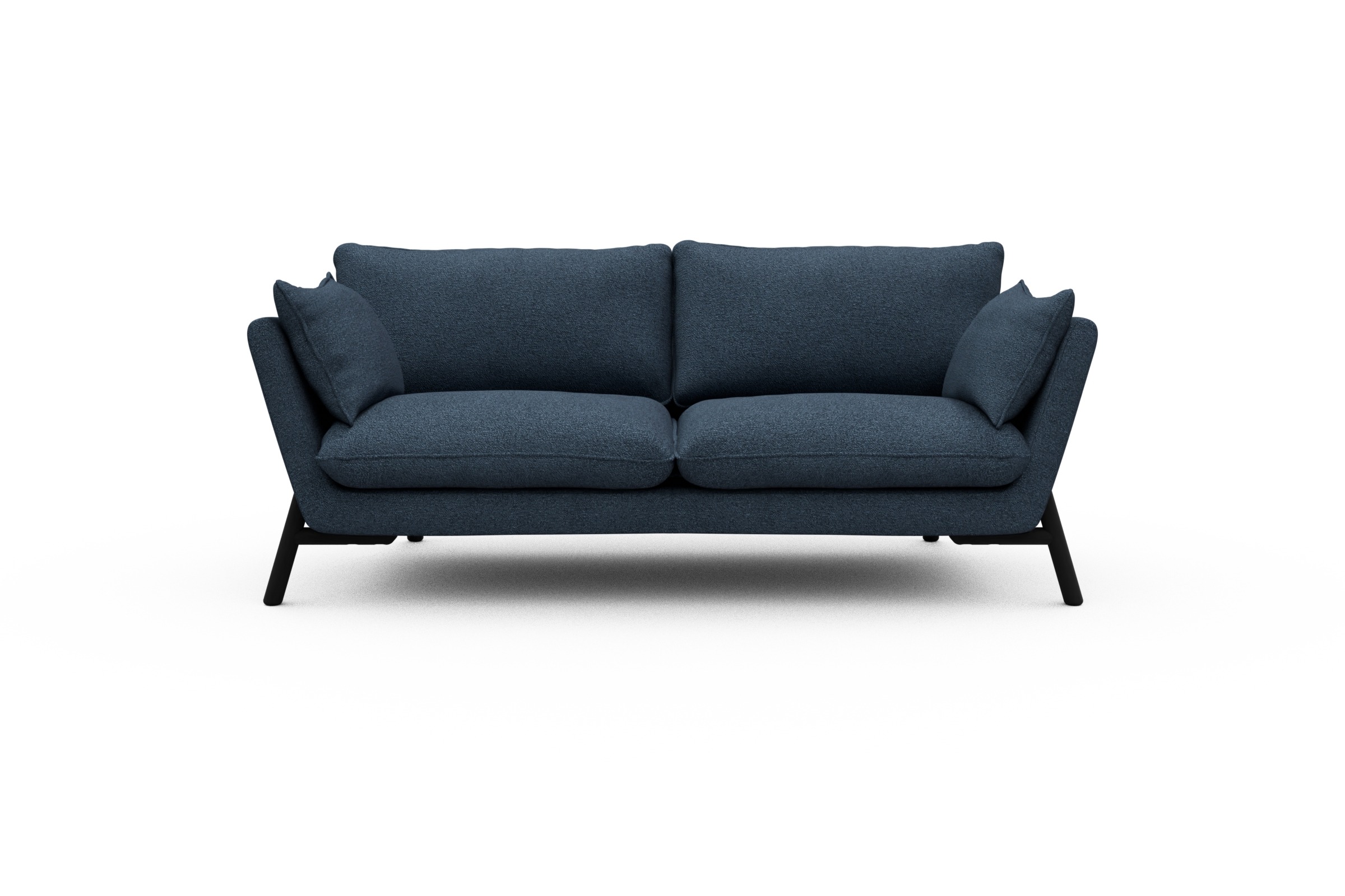 Skandi Home Sofa Emil 2-Sitzer Beinfarbe Eiche Schwarz Boucle-Blue moebelfaktor