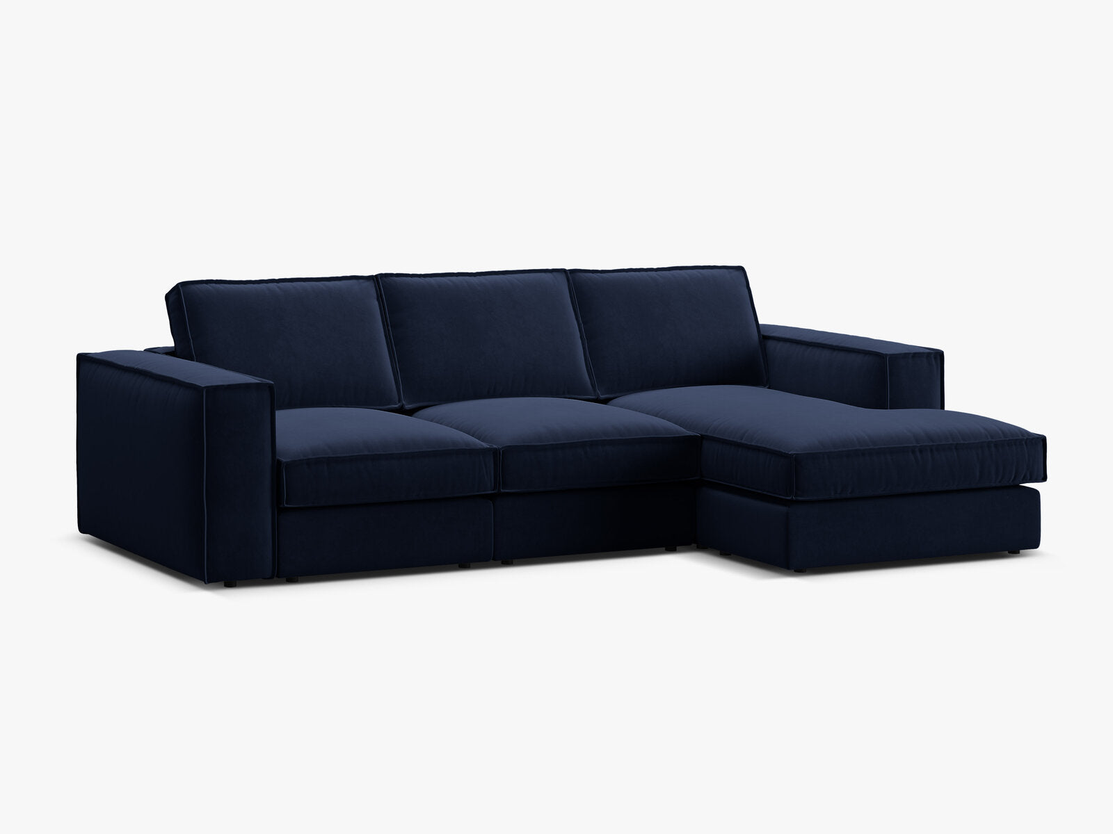 Micadoni modulares Ecksofa Pola 3-Sitzer Rechts Samt Salvador Königsblau