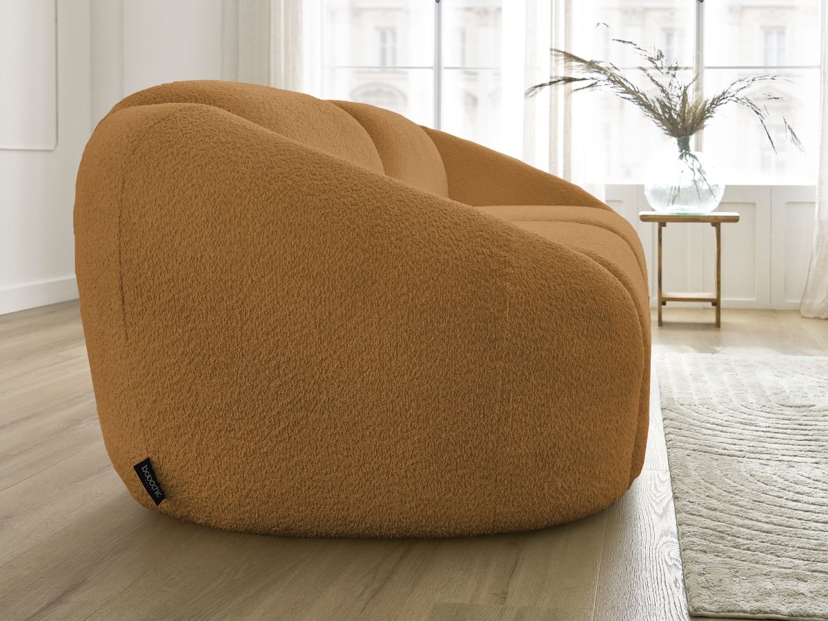 Bobochic Tina Sofa 3-Sitzer Bouclé-Stoff Gelb