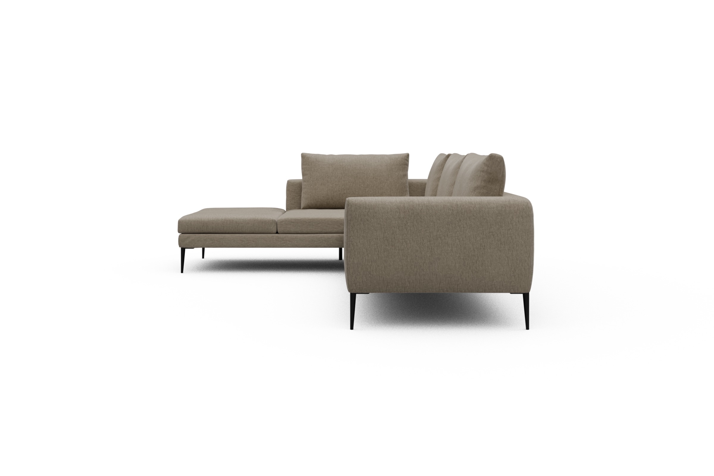 Ecksofa Paul Relax-Ecke rechts mit 3-Sitzer Smooth-Beige