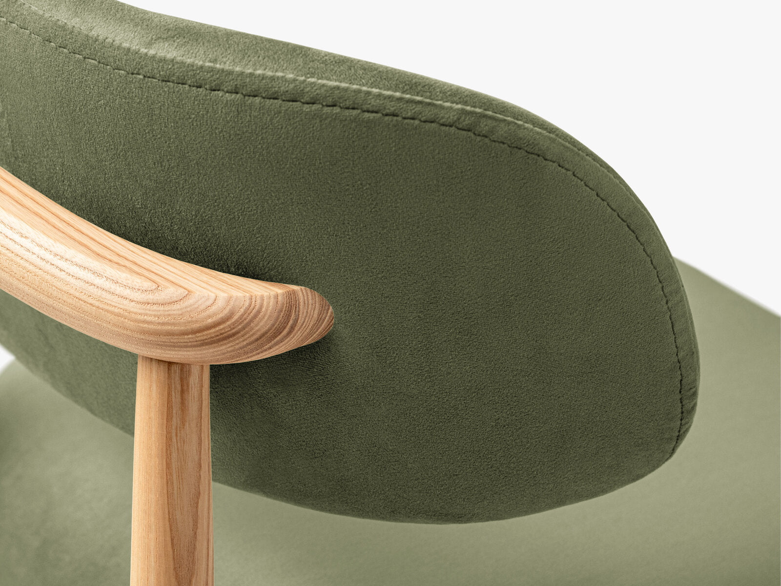 Micadoni Stuhl Evan Samt Magic Velvet Grün Natürliches Buchenholz