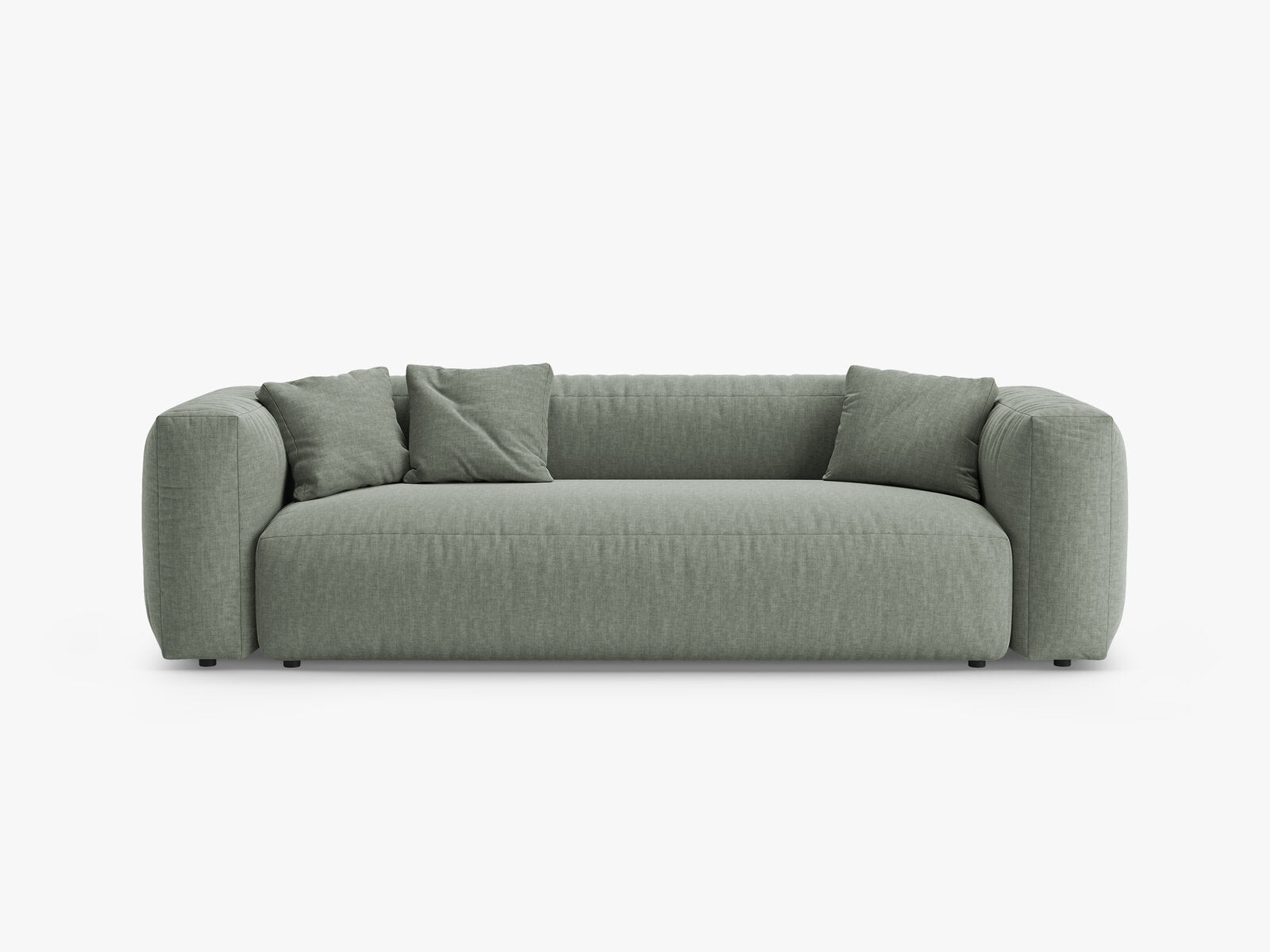 Micadoni Martina Sofa mit Bettfunktion Strukturierter Stoff Boston Moosgrün