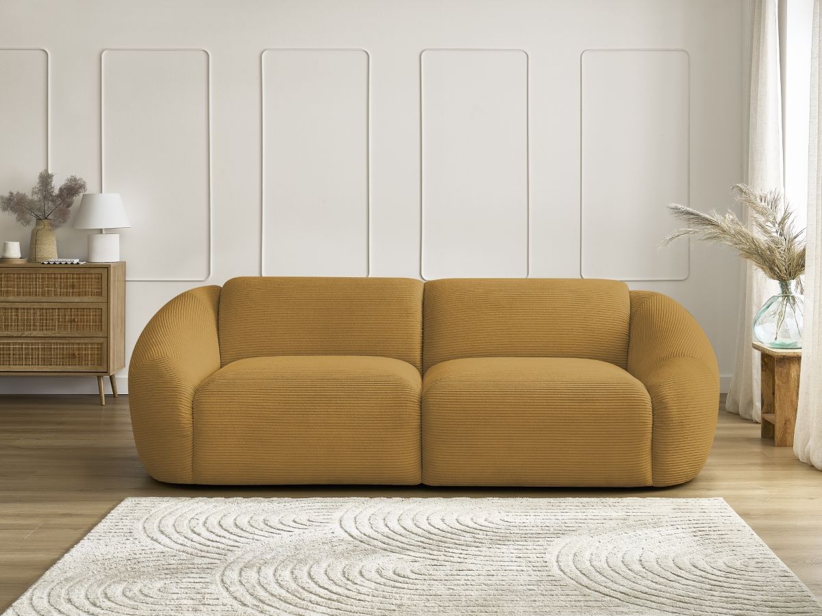 Bobochic Tina Sofa 3-Sitzer Cordsamt Gelb