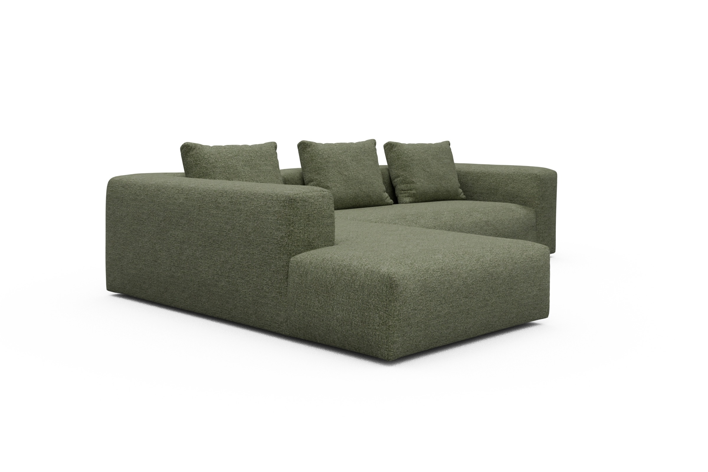 Ecksofa Fred Relax-Ecke links mit 2,5-Sitzer Carreno-Vivid-Green
