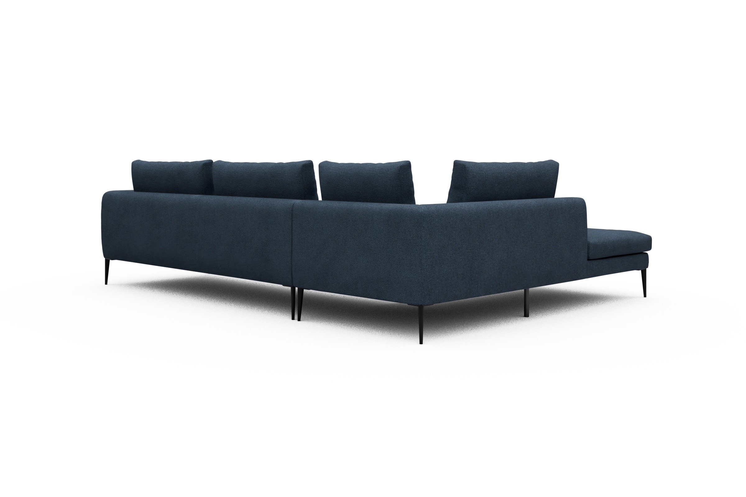 Ecksofa Paul Relax-Ecke rechts mit 3-Sitzer Boucle-Blue