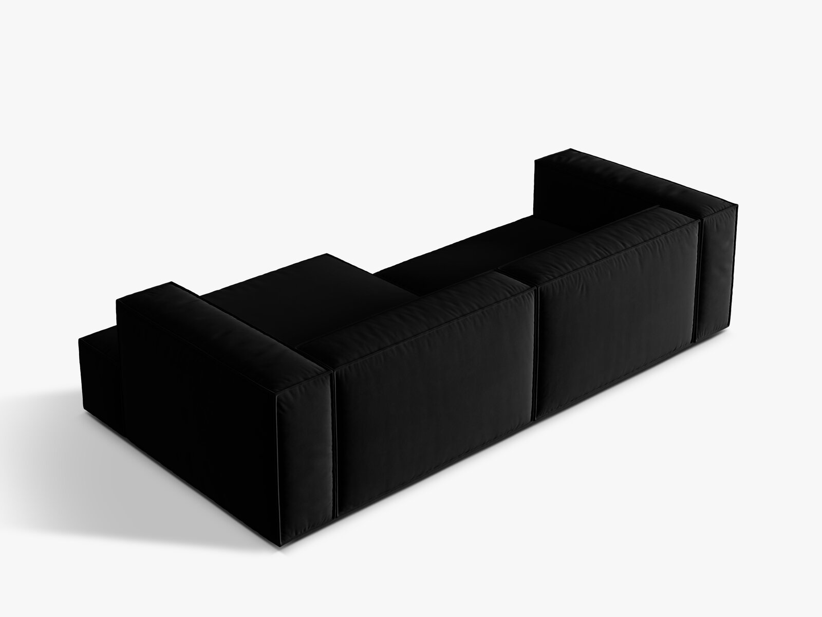 Micadoni Ecksofa Nuria 4-Sitzer Rechts Samt Schwarz