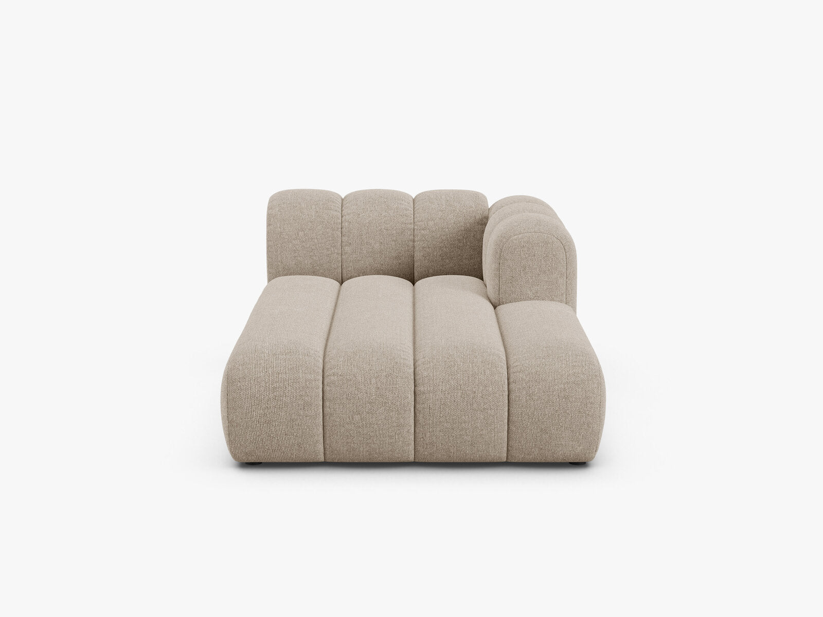 Micadoni Recamiere Lupine 2-Sitzer Rechts Chenille Eden Dunkelbeige