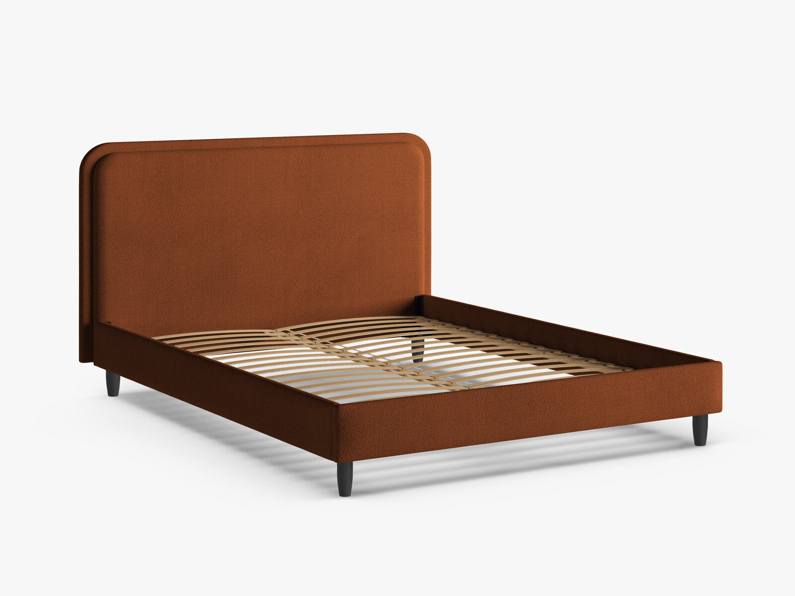 Micadoni Stauraumbett mit Kopfteil Aveline Boucle Baloo Terrakotta 160x200