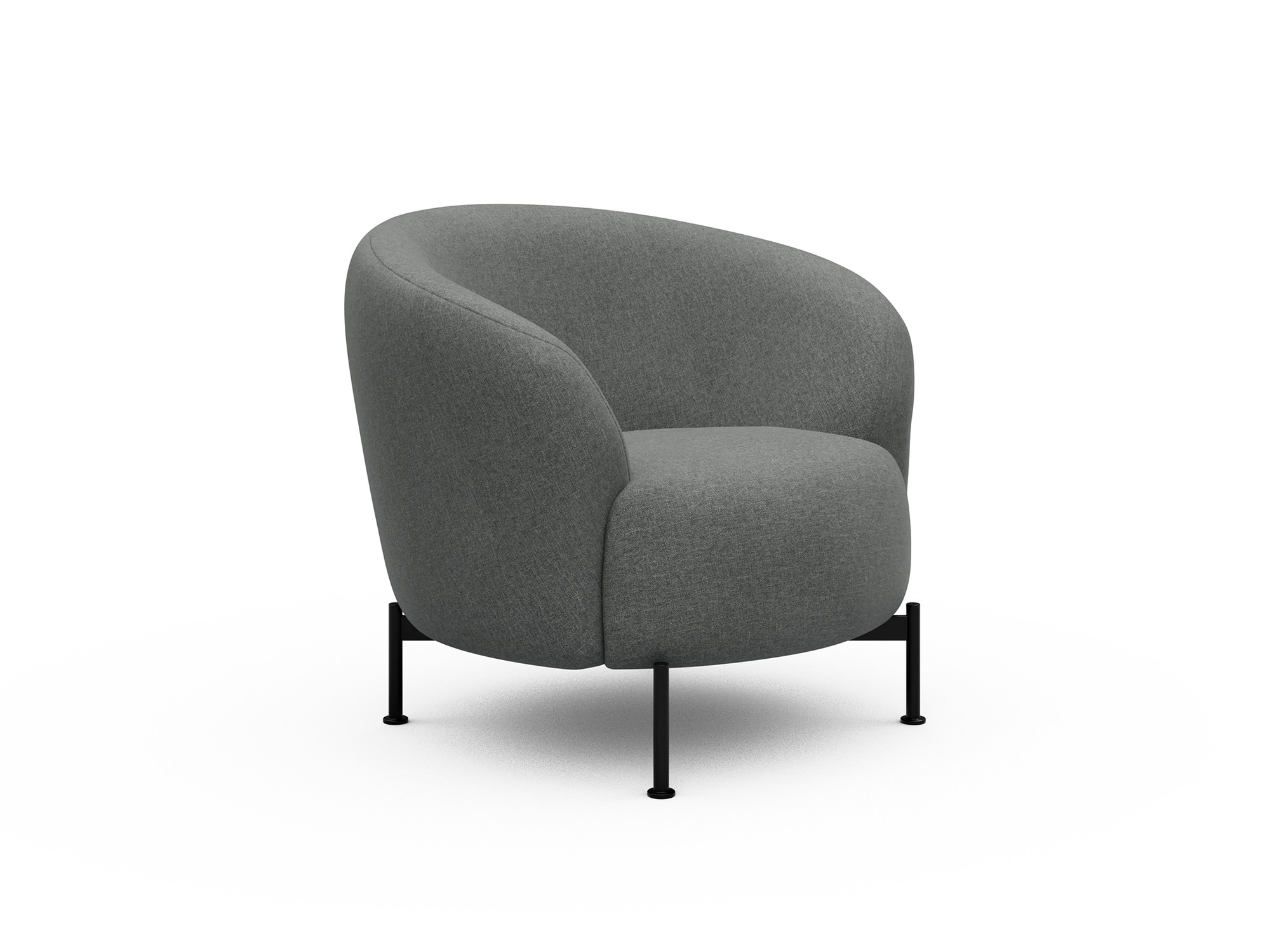 Sessel Ronda X-Metallgestell Schwarz Strukturierter Stoff Satya 440-Steel-Grey