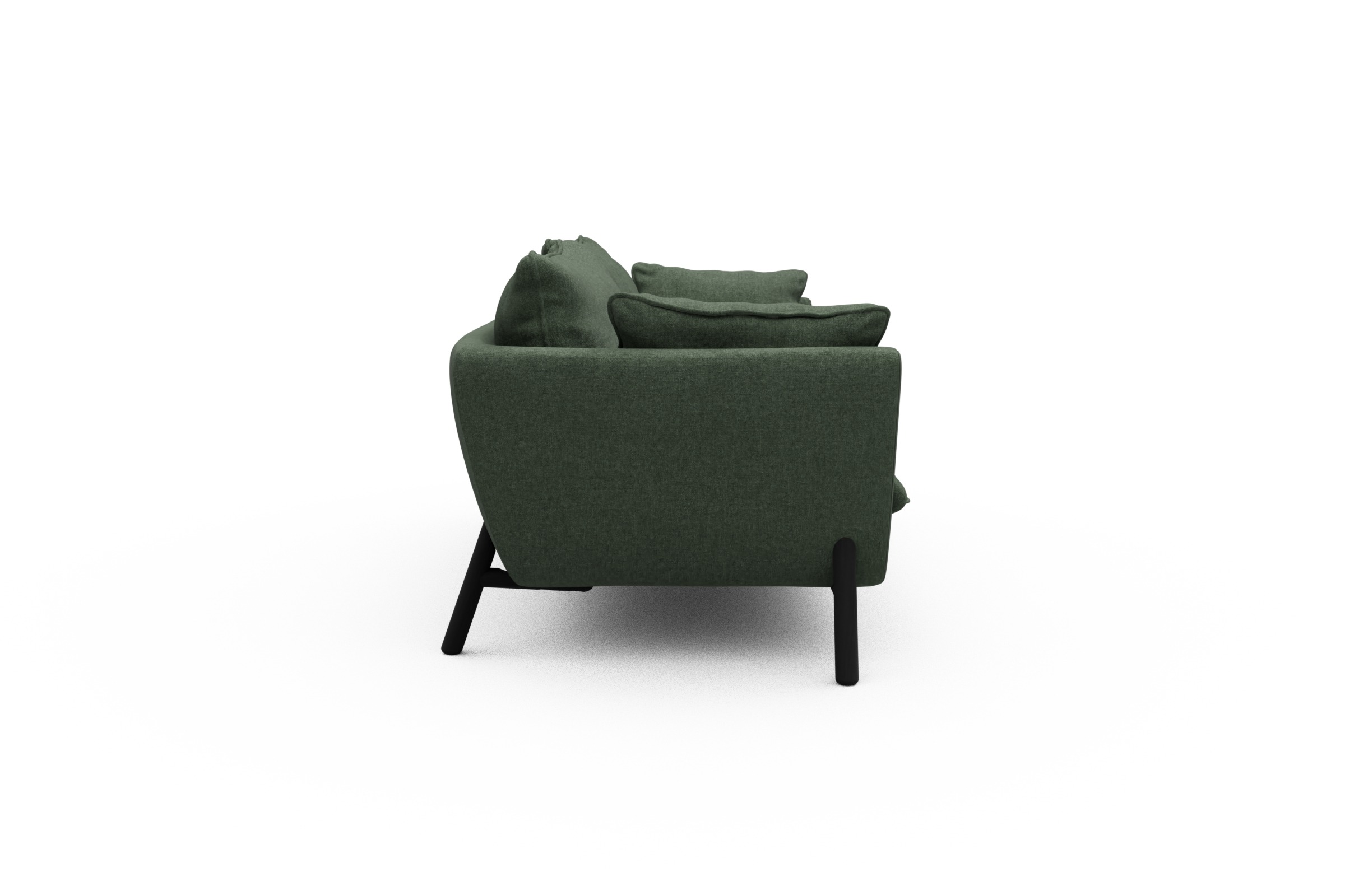Sofa Emil PREMIUM 3-Sitzer Beinfarbe Eiche Schwarz Casone-Forest-Green