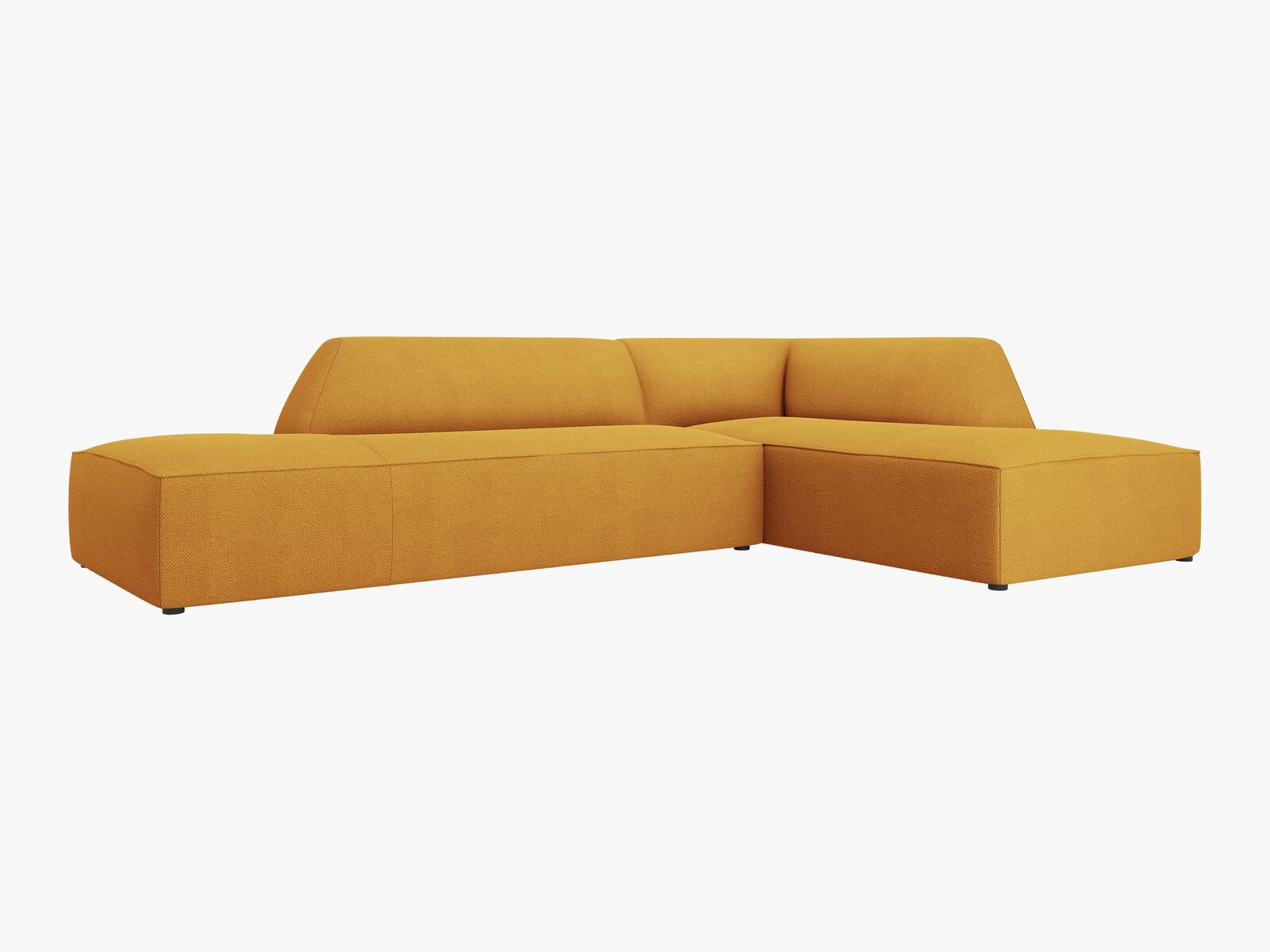 Micadoni Ecksofa Ruby 4-Sitzer Rechts Strukturierter Stoff Ottawa Gelb