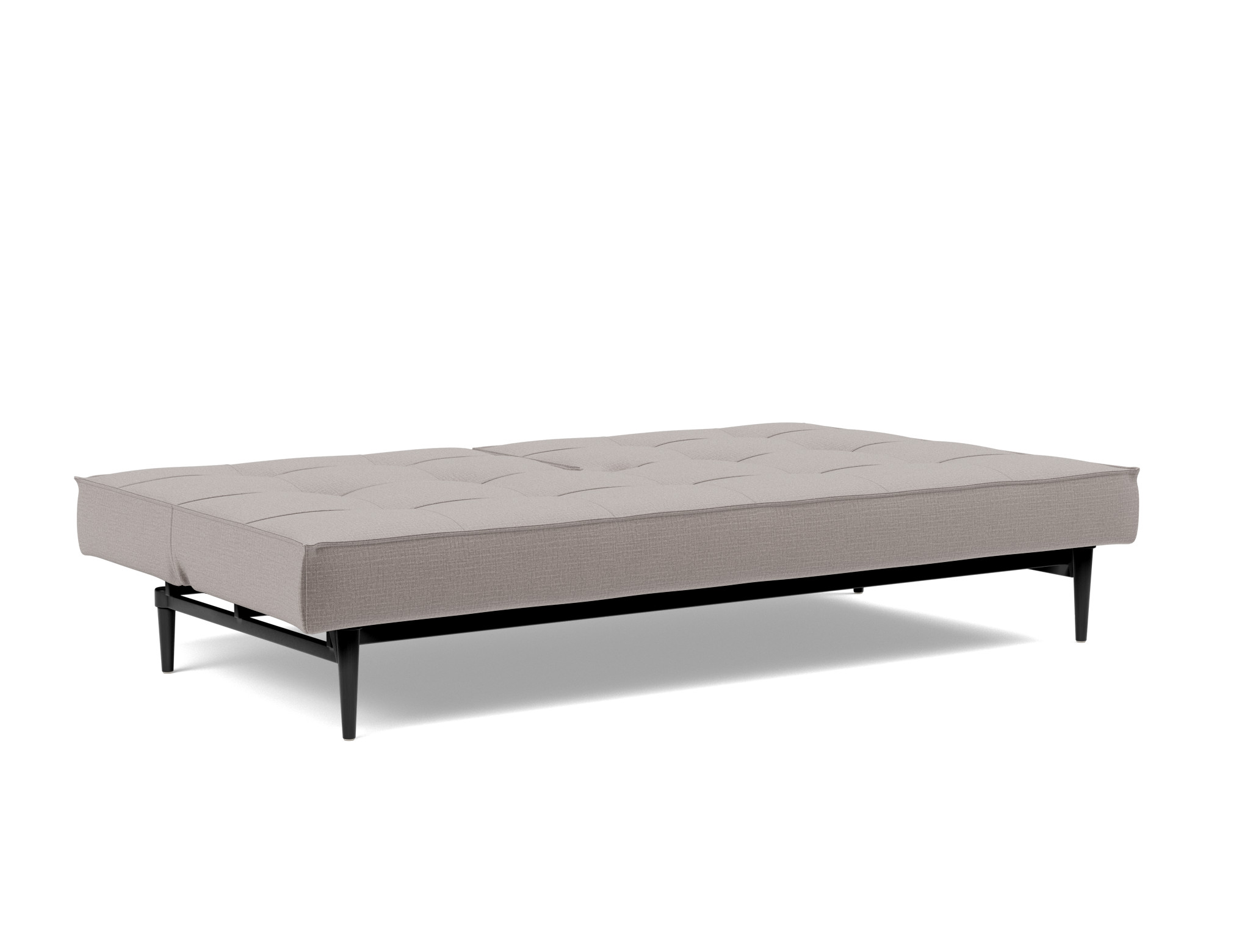 Schlafsofa Splitback Chenille Esina 418-Truffle Beine Styletto Eiche schwarz
