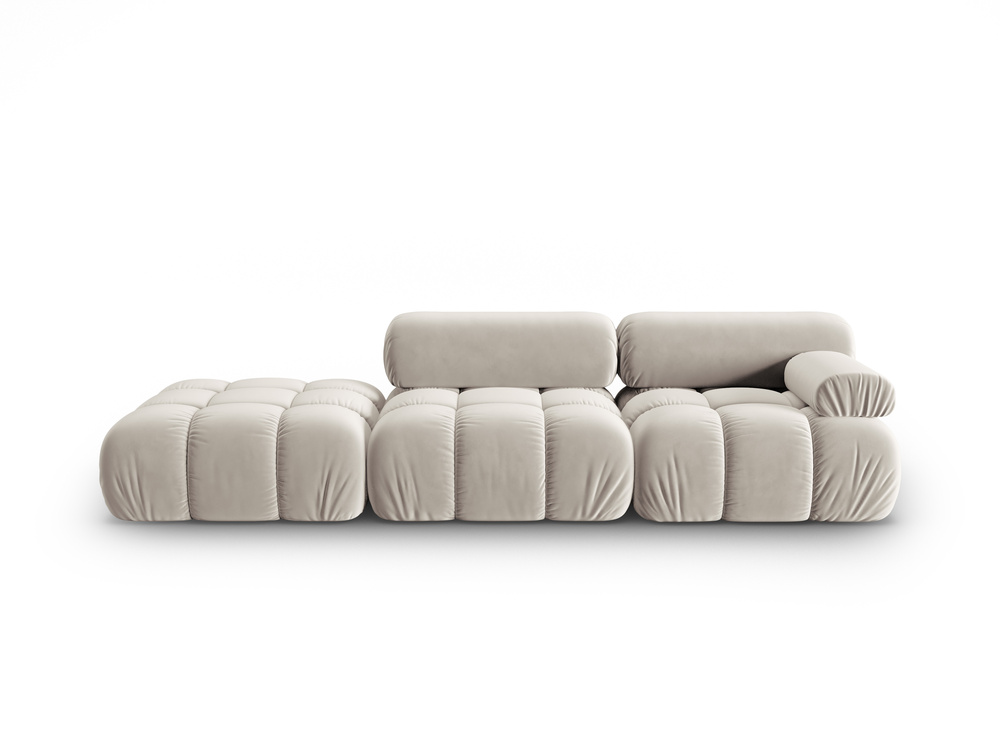 Cosmopolitan Design Modulares Sofa Cortina 4-Sitzer Samt Bluvel Dunkelbeige Links