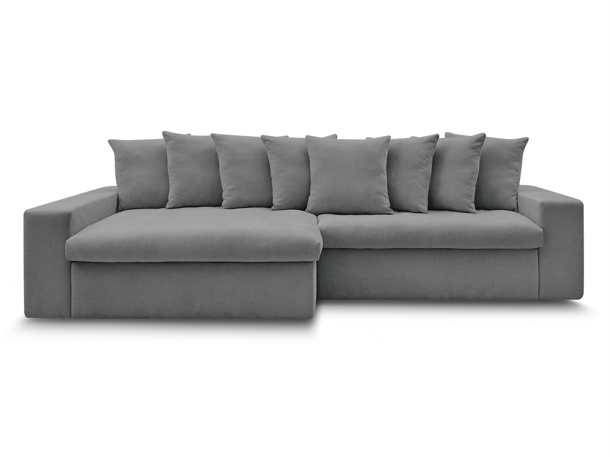 Bobochic Enore Ecksofa 330 × 100 cm Stoff Dunkelgrau Ecke links