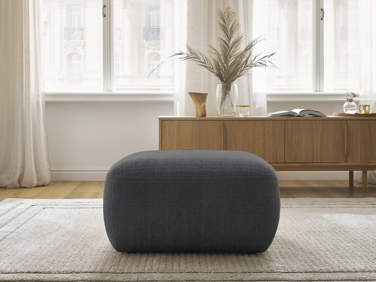 Bobochic Denise Pouf Strukturstoff Schwarz