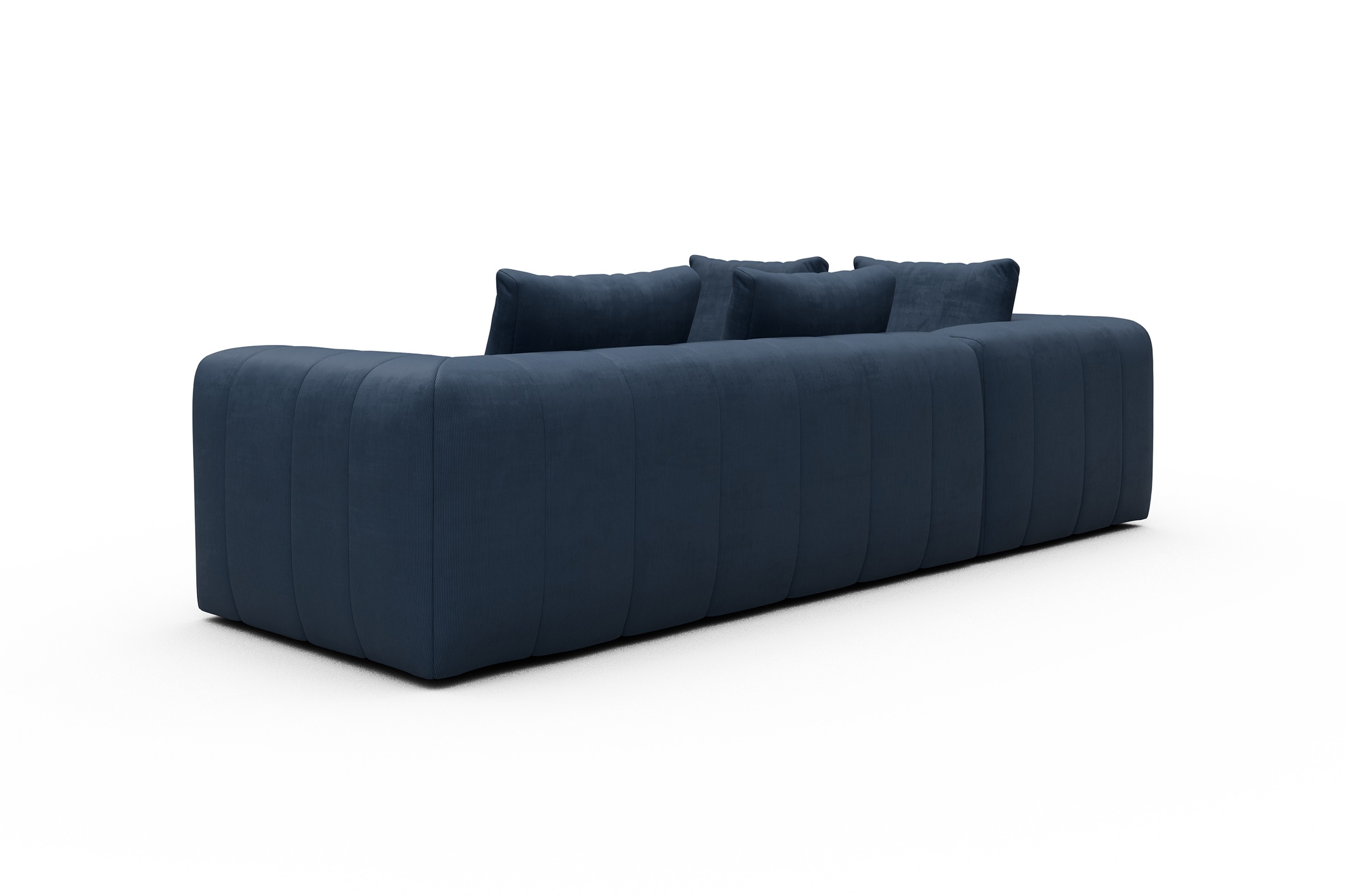 Ecksofa Hugo 2x 2,5-Sitzer Armlehne rechts Cordufine-Royal-Blue