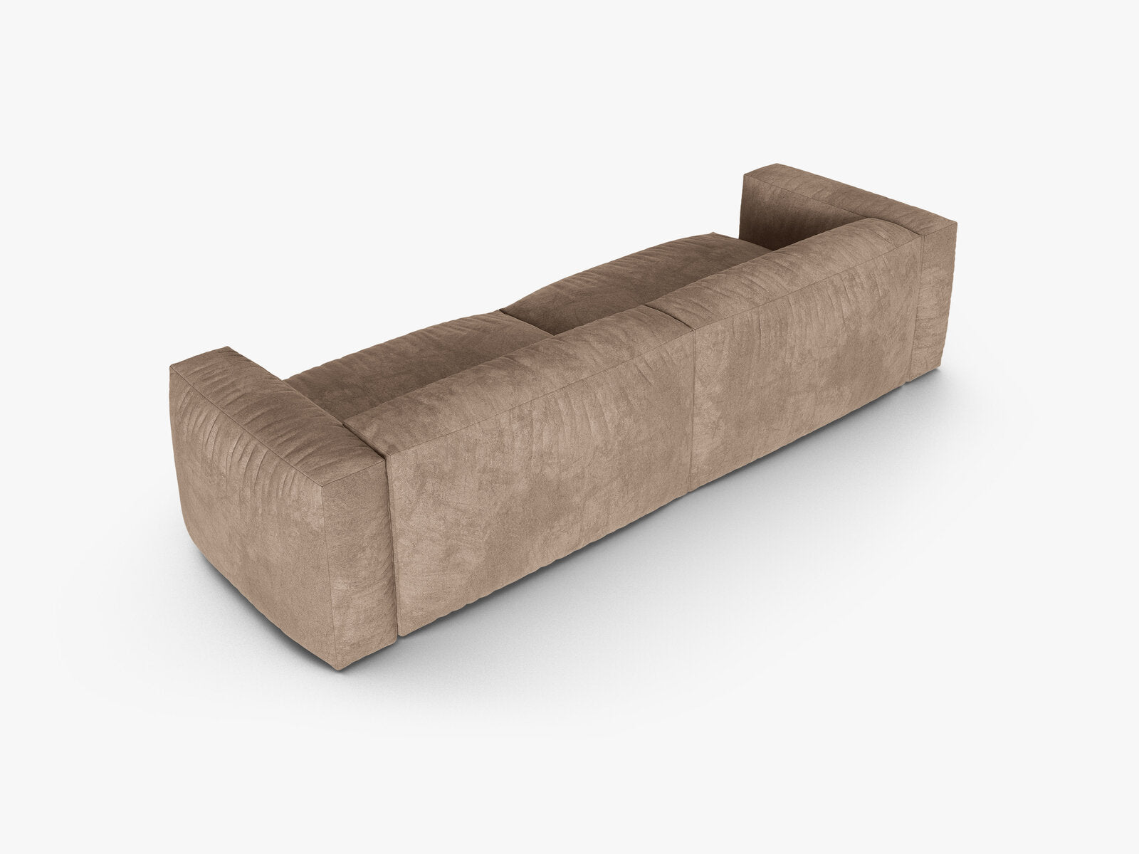 Micadoni Sofa Martina 4-Sitzer 90cm Sitztiefe Samt Vogue Dunkelbeige
