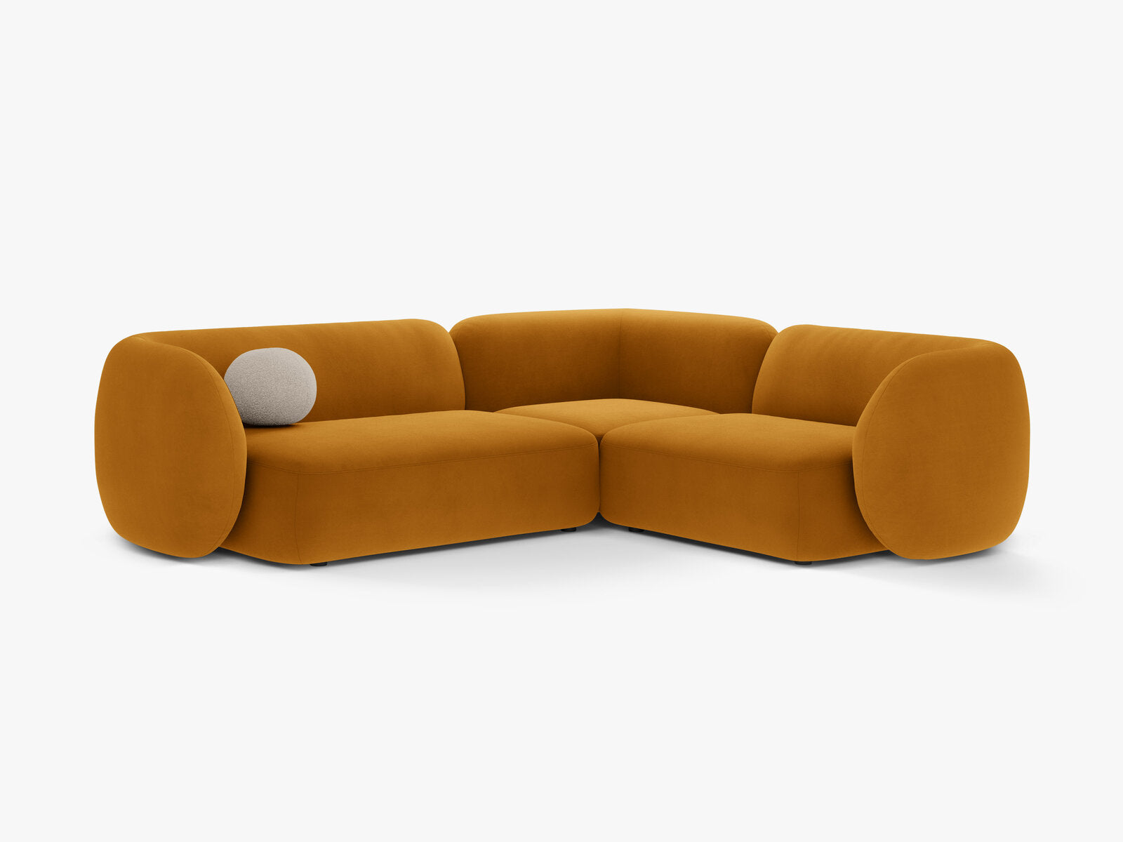 Micadoni Ecksofa Kate 4-Sitzer Rechts Samt Salvador Gelb