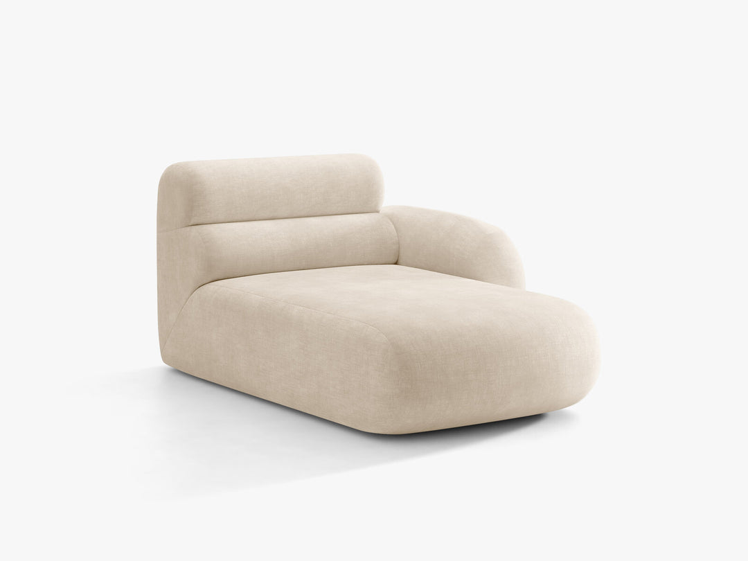 Micadoni Neo Chaiselongue Rechts Chenille Golden Helles Beige