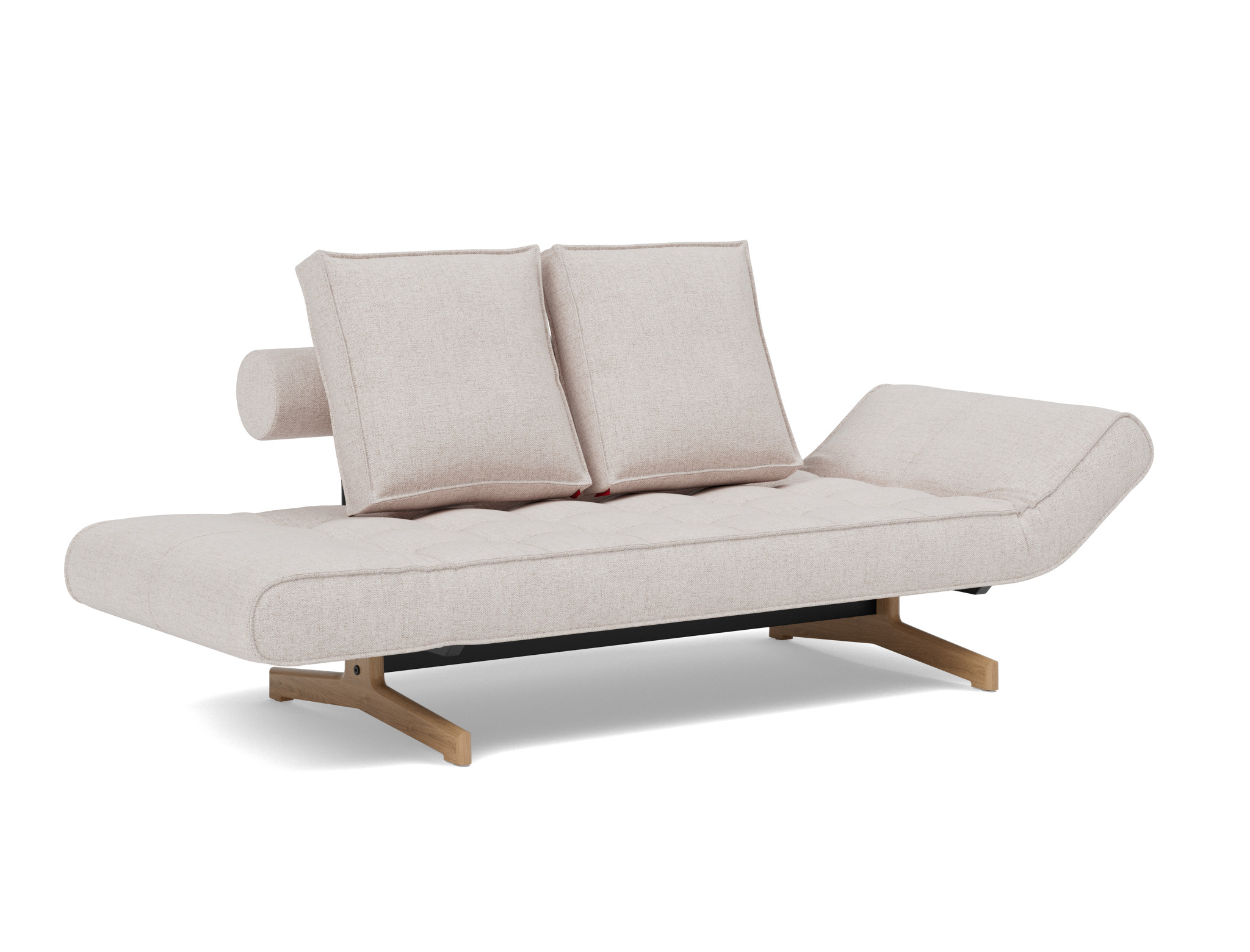Tagesbett Ghia Strukturierter Stoff Weda 300-Weda-Sand Beine Eiche