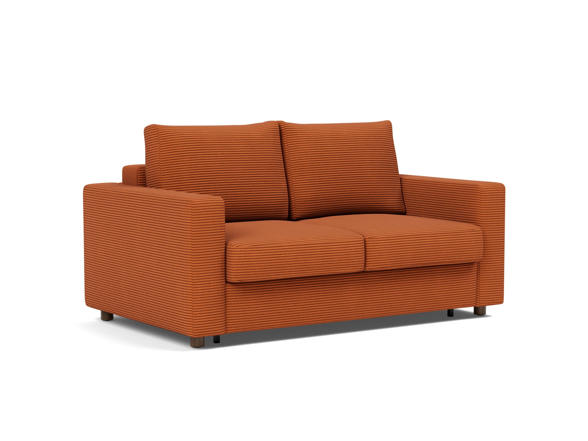Schlafsofa Neah mit Standard-Armlehnen 140 Kord Corduroy 595-Burnt-Orange