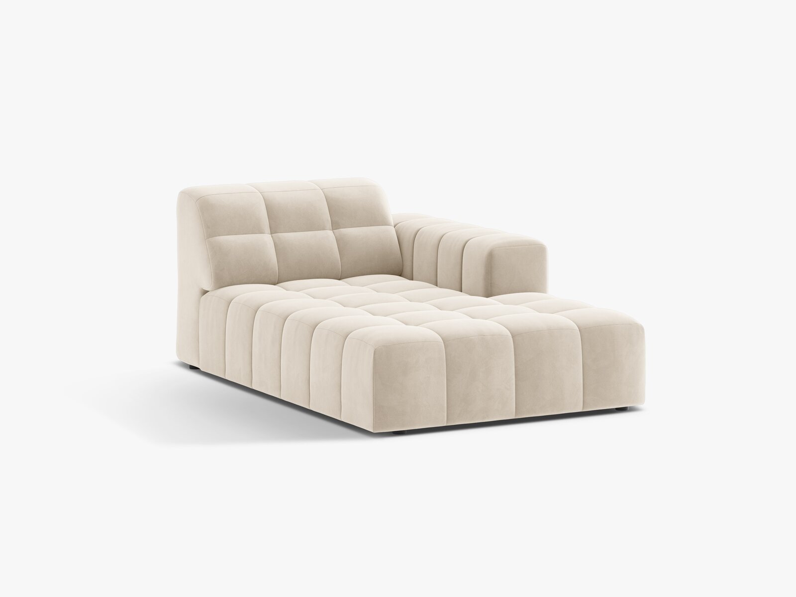 Micadoni Jennifer Chaiselongue Rechts Samt Bluvel Helles Beige