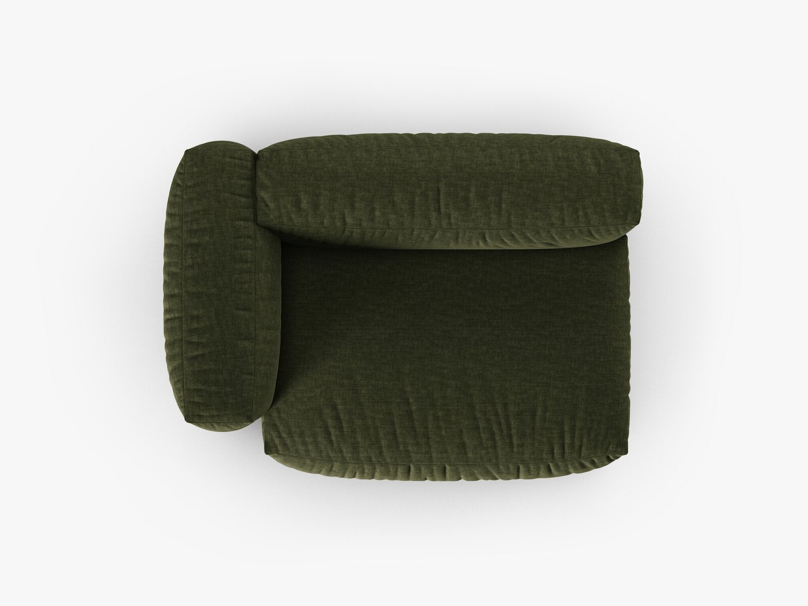 Micadoni Eckmodul mit Armlehne Martina 1-Sitzer Groß 90cm Sitztiefe Links Strukturierter Stoff Boston Grün