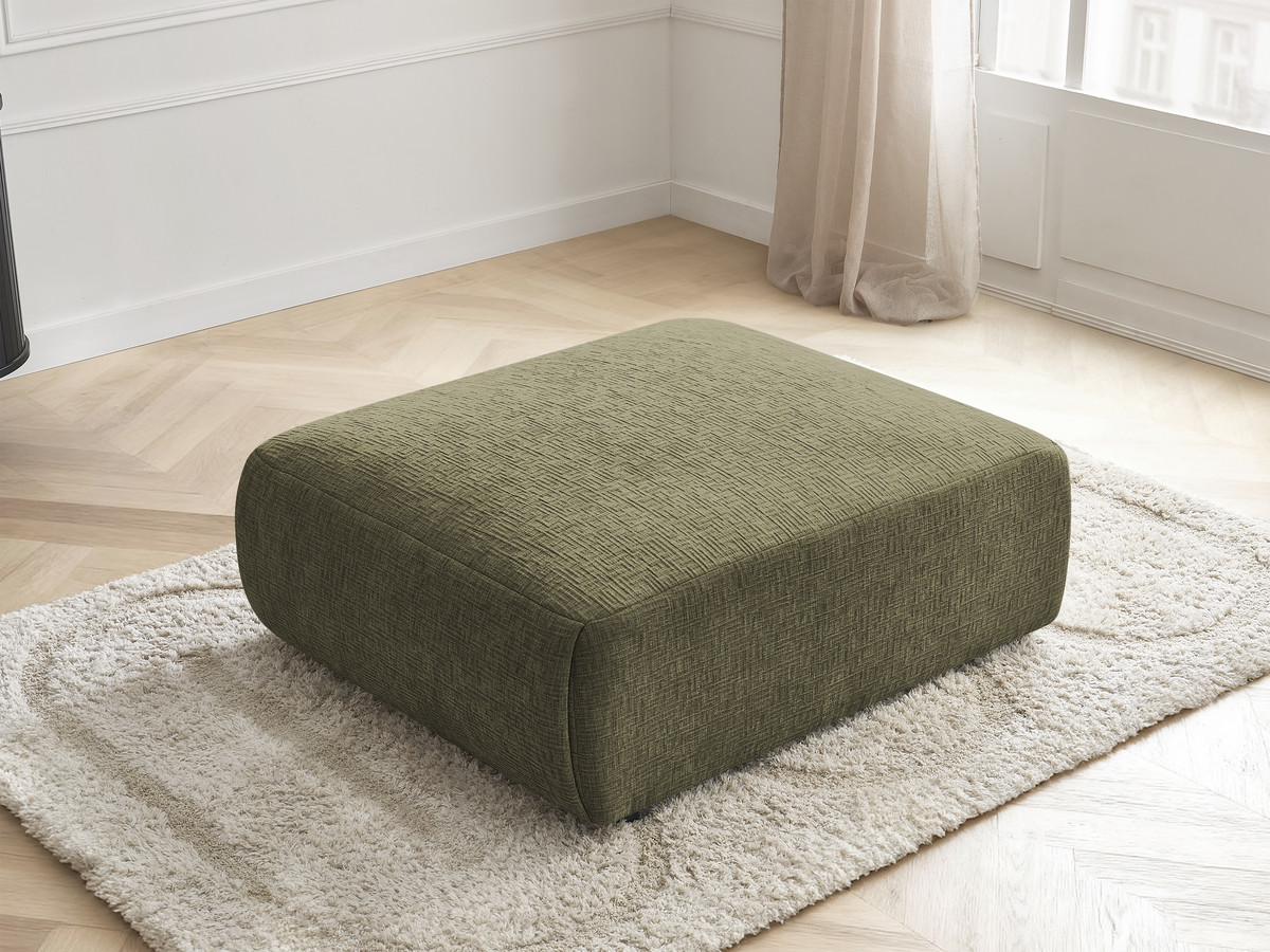Bobochic Jana Pouf 94 × 114 cm Strukturstoff Grün