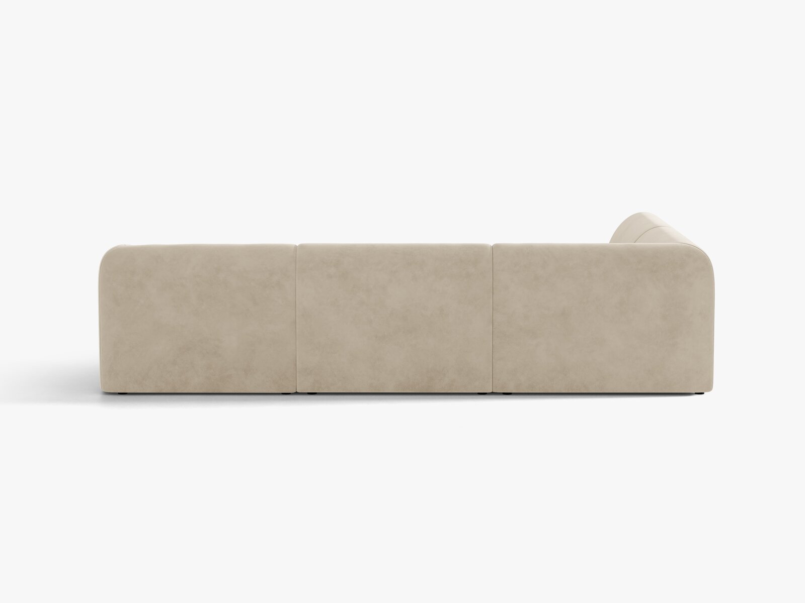 Micadoni Ecksofa Miley 6-Sitzer Links Samt Bluvel Dunkelbeige