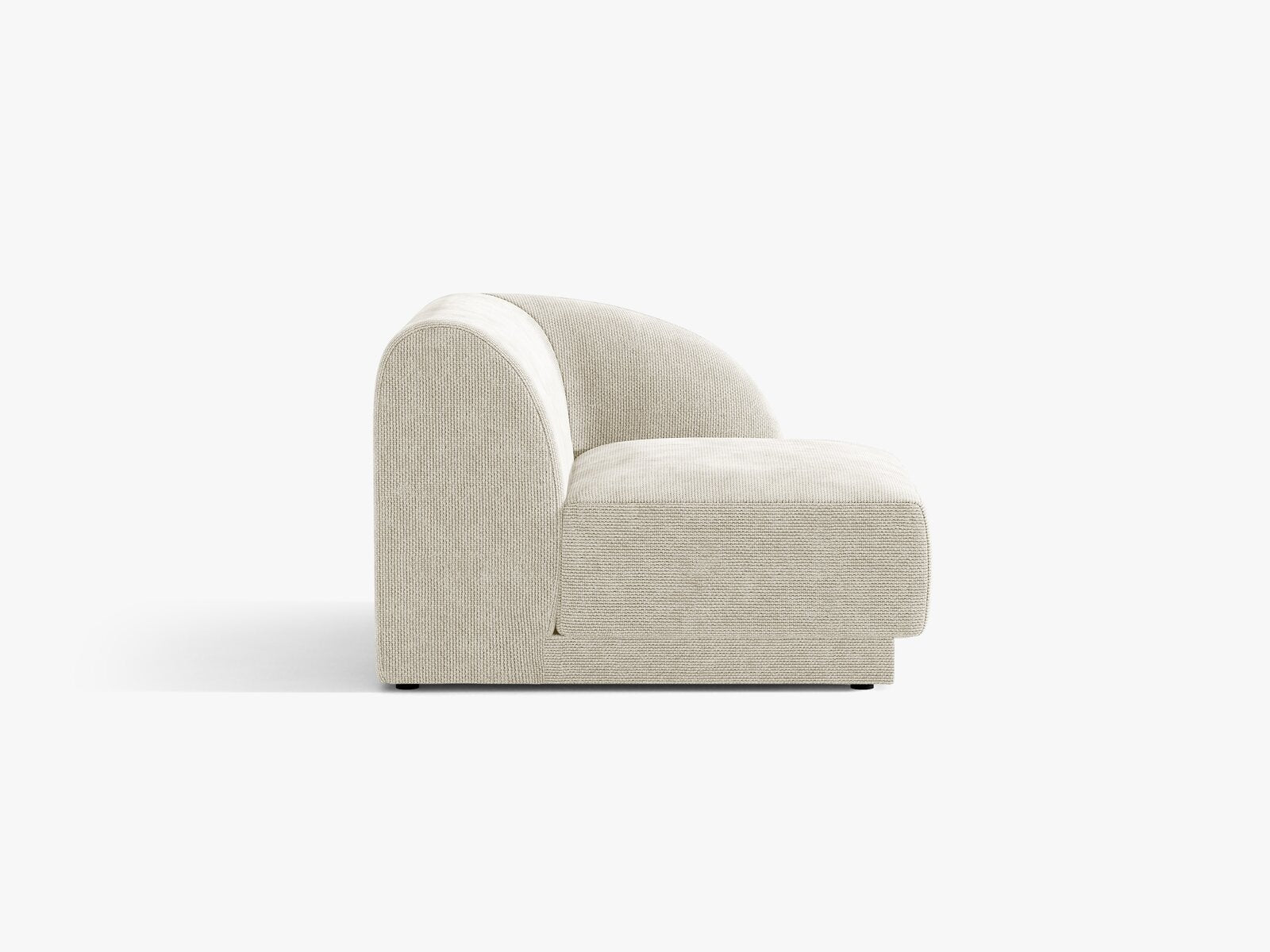 Micadoni Eckmodul Miley 1-Sitzer Chenille Eden Helles Beige Rechts