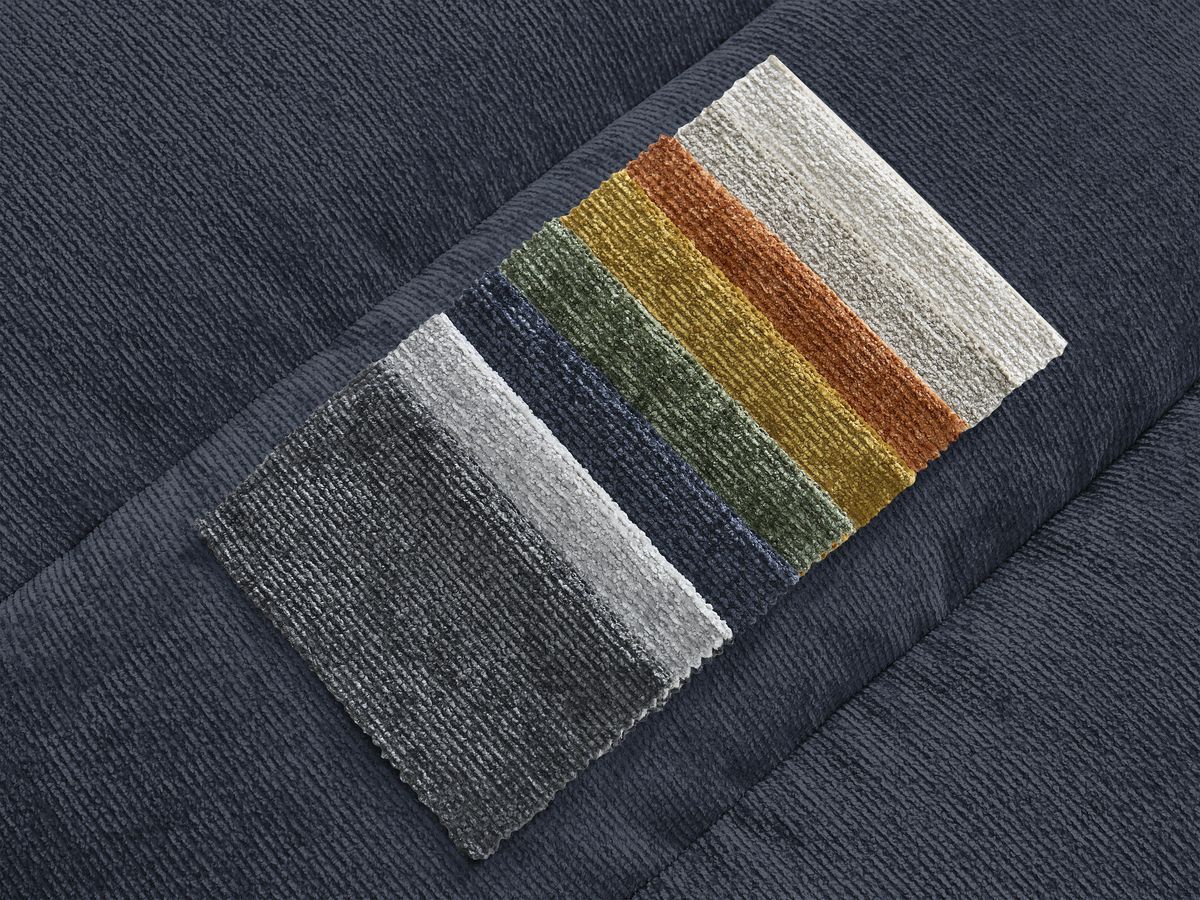 Bobochic Sierra Ecksofa Strukturstoff Dunkelblau Ecke rechts