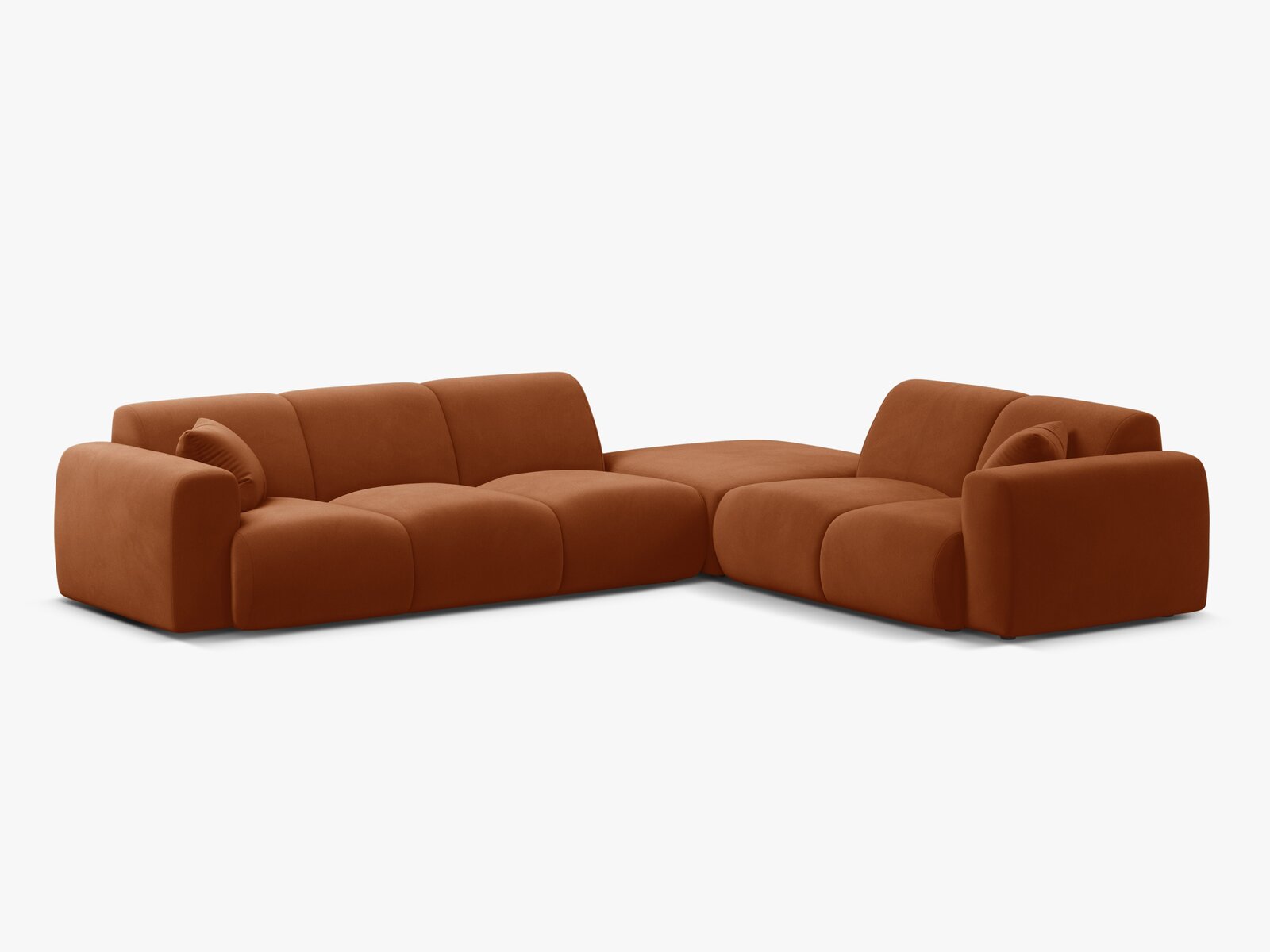Micadoni Ecksofa Molino 6-Sitzer Rechts Samt Casino Terrakotta