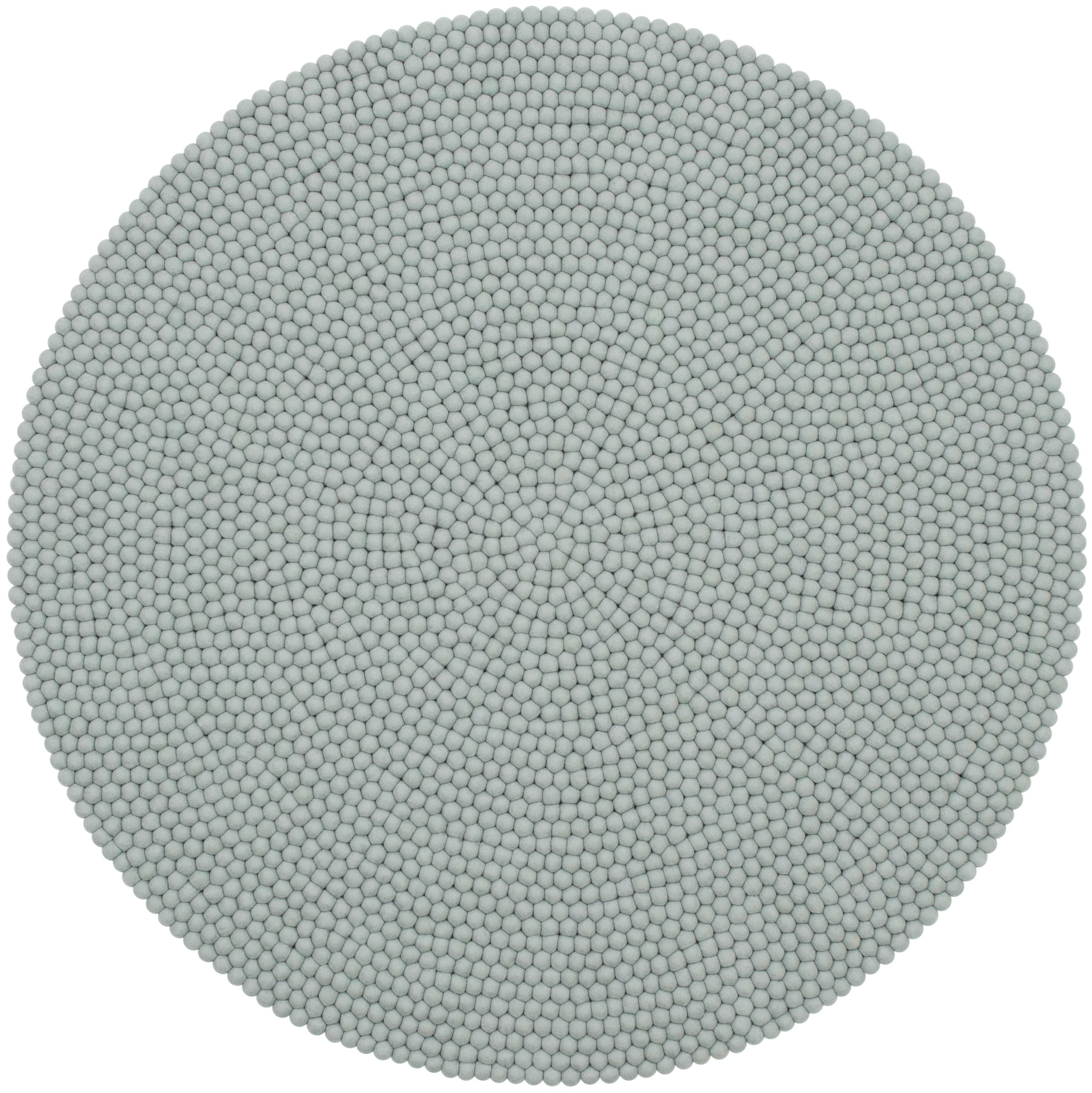 myfelt Liv Filzkugelteppich Hellblau rund Ø 50 cm