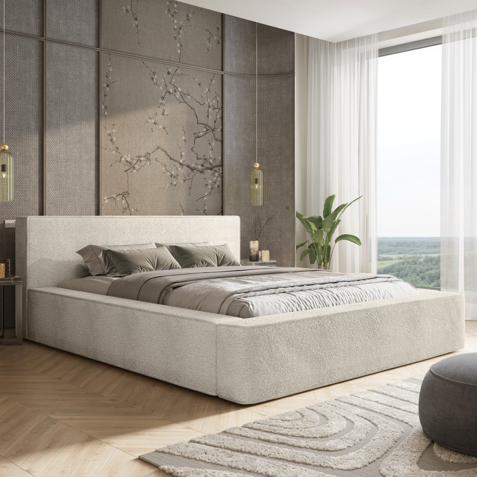 Polsterbett Delano Boucle 140x200 mit Metallrahmen Quelle 03