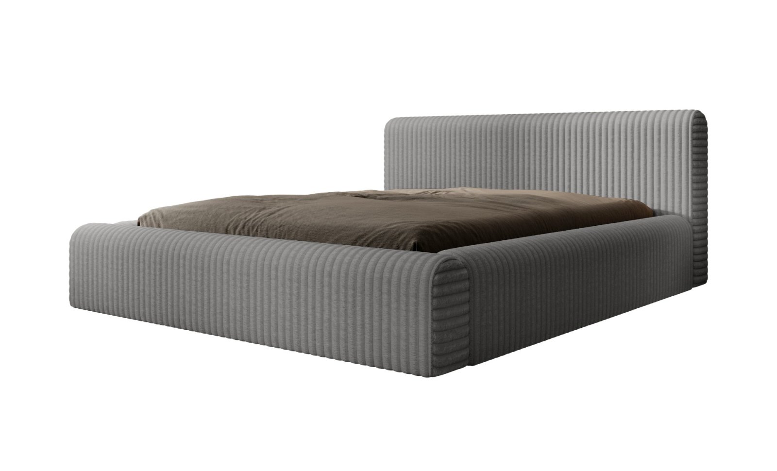 Polsterbett Miloa Softcord mit Fellstruktur 140x200 mit Metallrahmen Vito 16