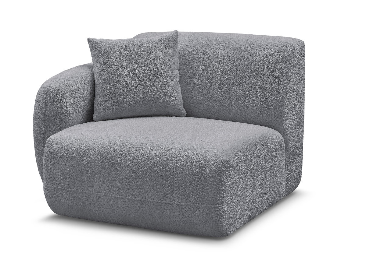 Bobochic Anda Sofamodul 1-Sitzer 104 × 103 cm Chenille Grau Ecke links