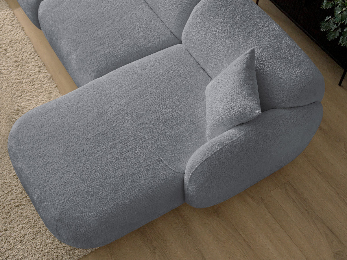 Bobochic Anda Ecksofa mit Pouf 241 × 163 cm Chenille Grau Ecke rechts