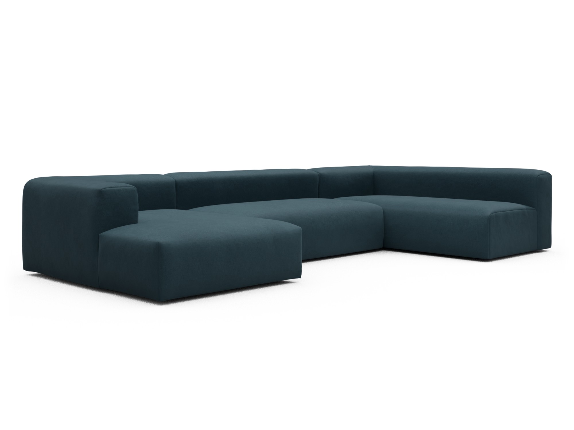 Skandi Home Wohnlandschaft Fred Chaiselongue links mit 2-Sitzer und lange Armlehne rechts Satya-Indigo moebelfaktor