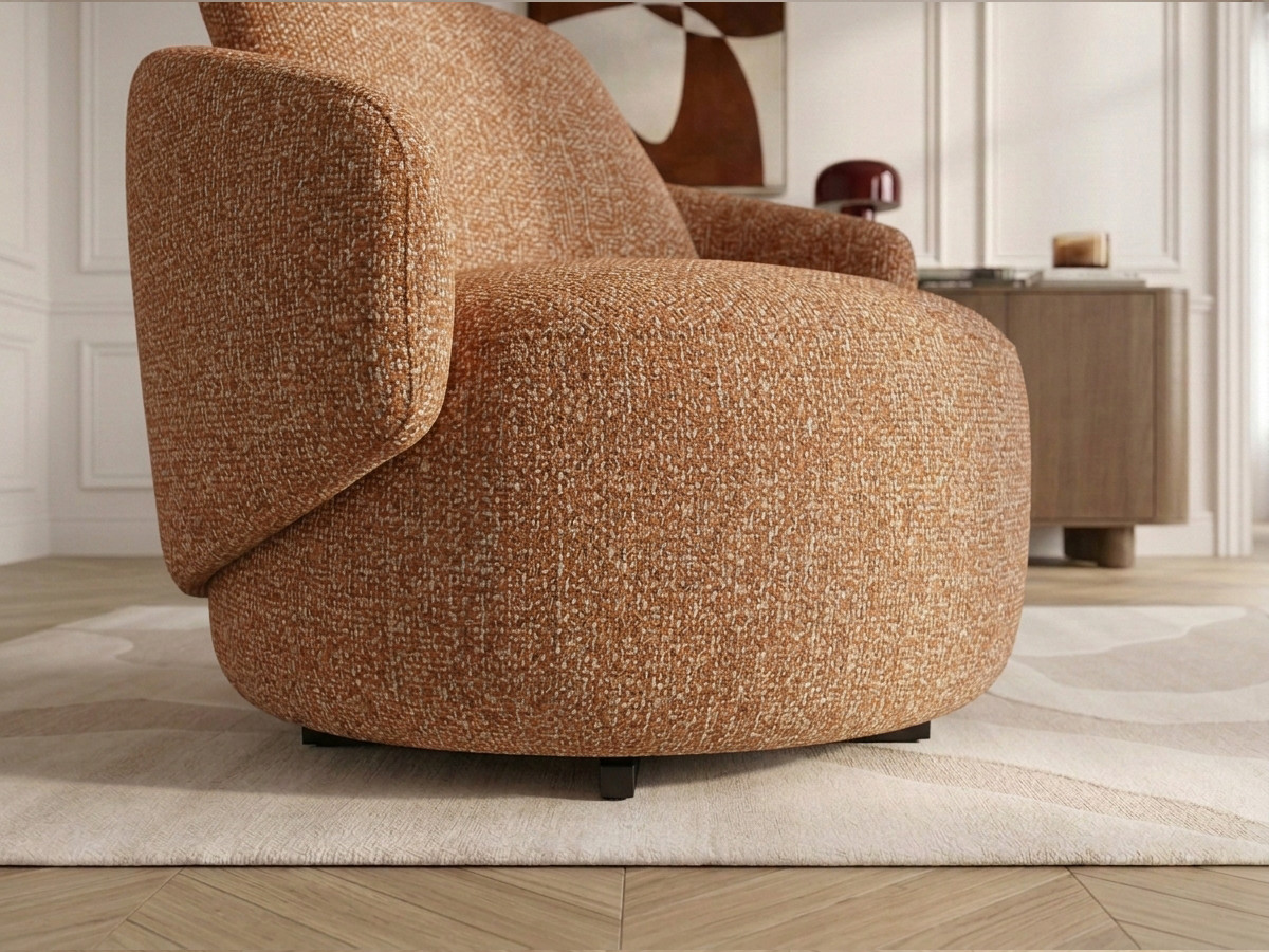 Bobochic Lexie Sessel Melange-Stoff Orange