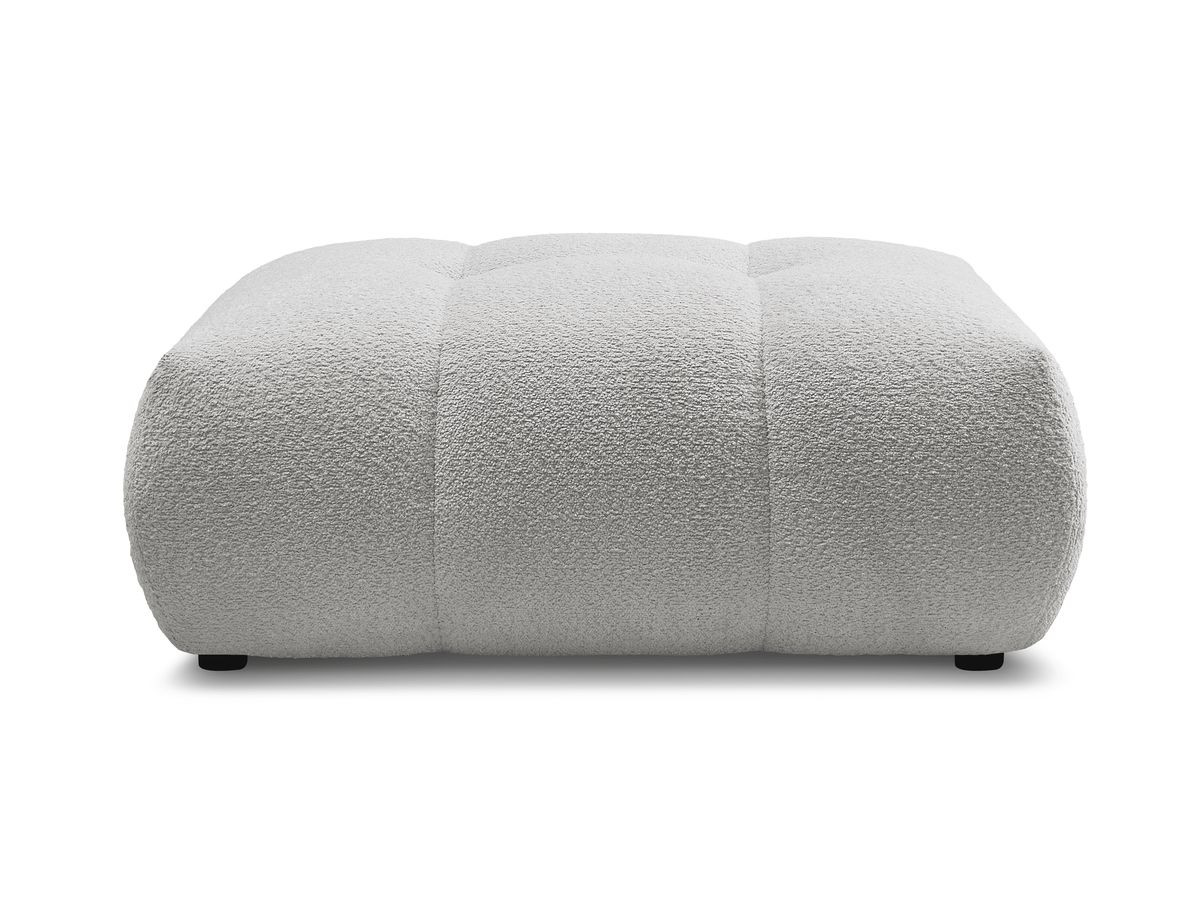 Bobochic Fuji Pouf Bouclé-Stoff Hellgrau