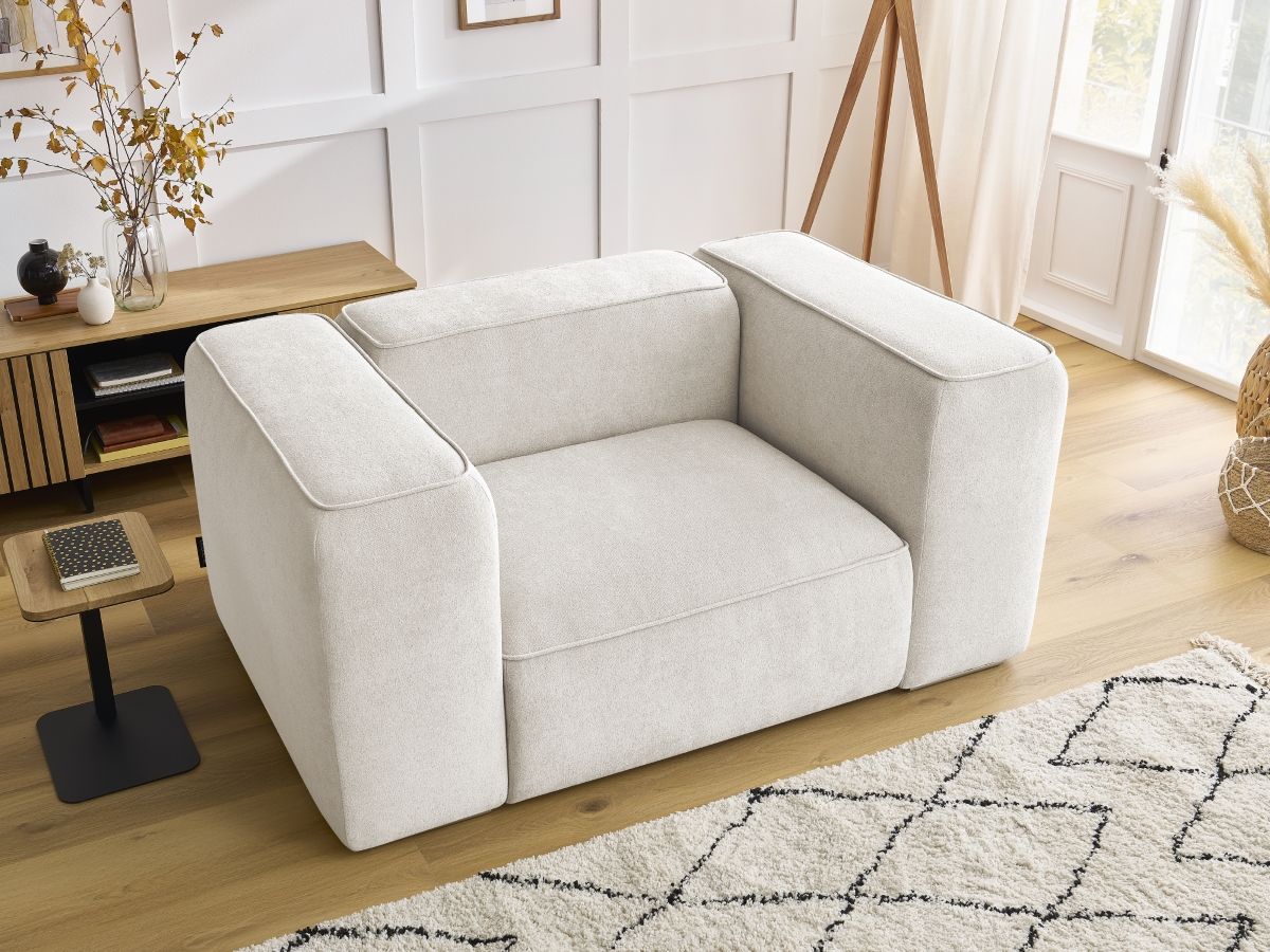 Bobochic Zephyr Sessel Strukturstoff Weiß