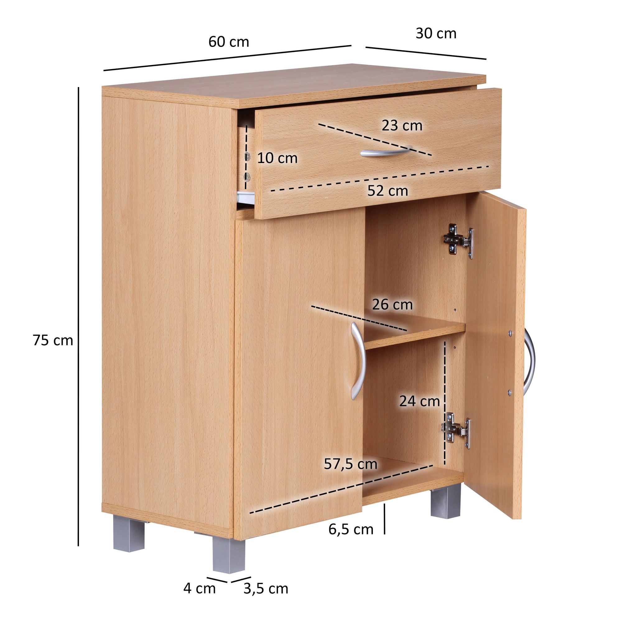 Sideboard Gjovik Buche 60 × 30 × 75 cm