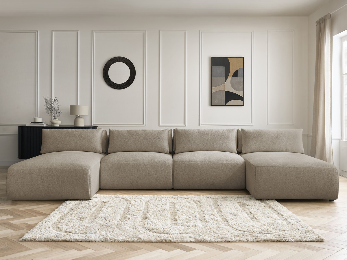 Bobochic Jana Wohnlandschaft Melange-Stoff Taupe